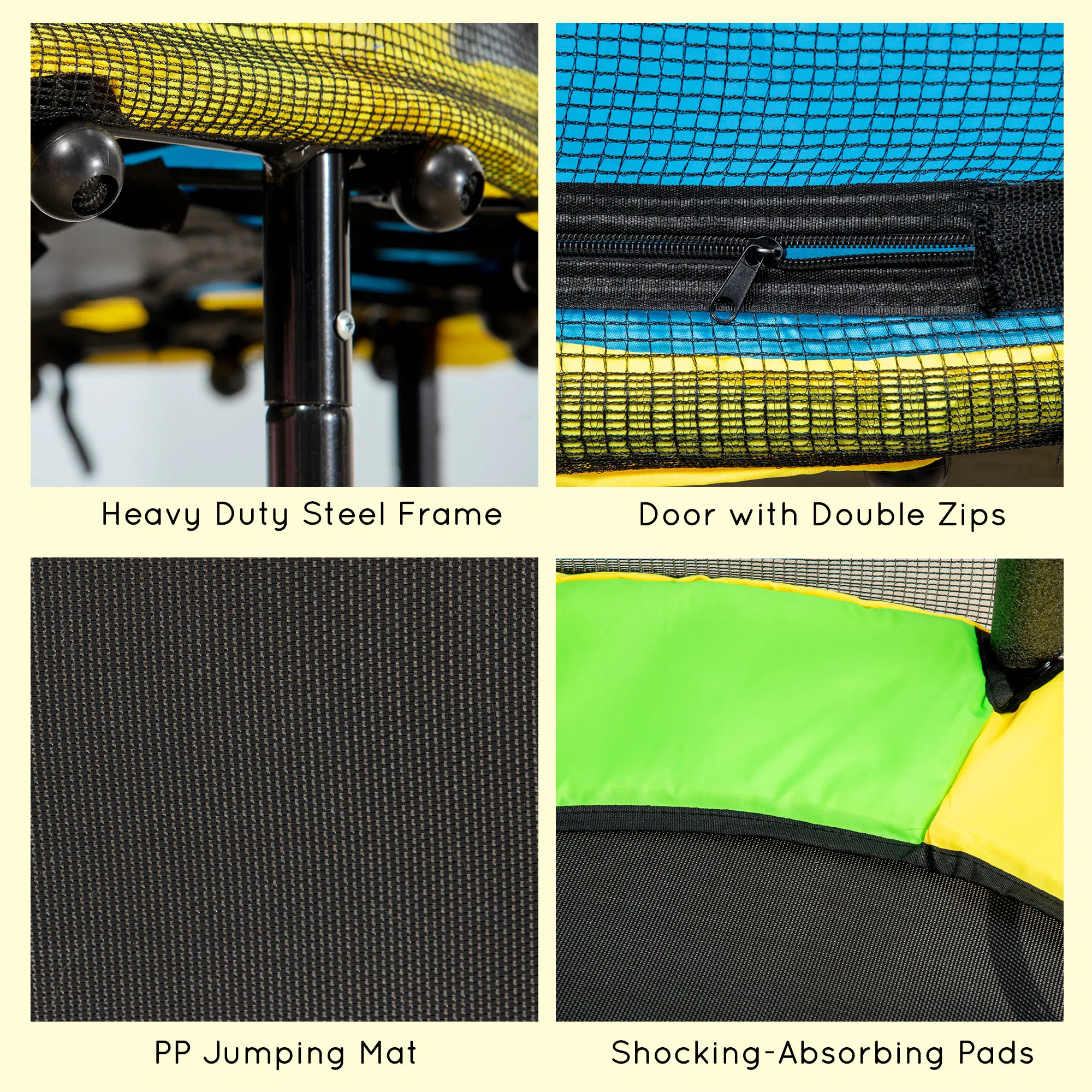4.6FT Trampoline for Kids with Enclosure Net for Ages 3-10, Indoor Outdoor Use, Black photo 6
