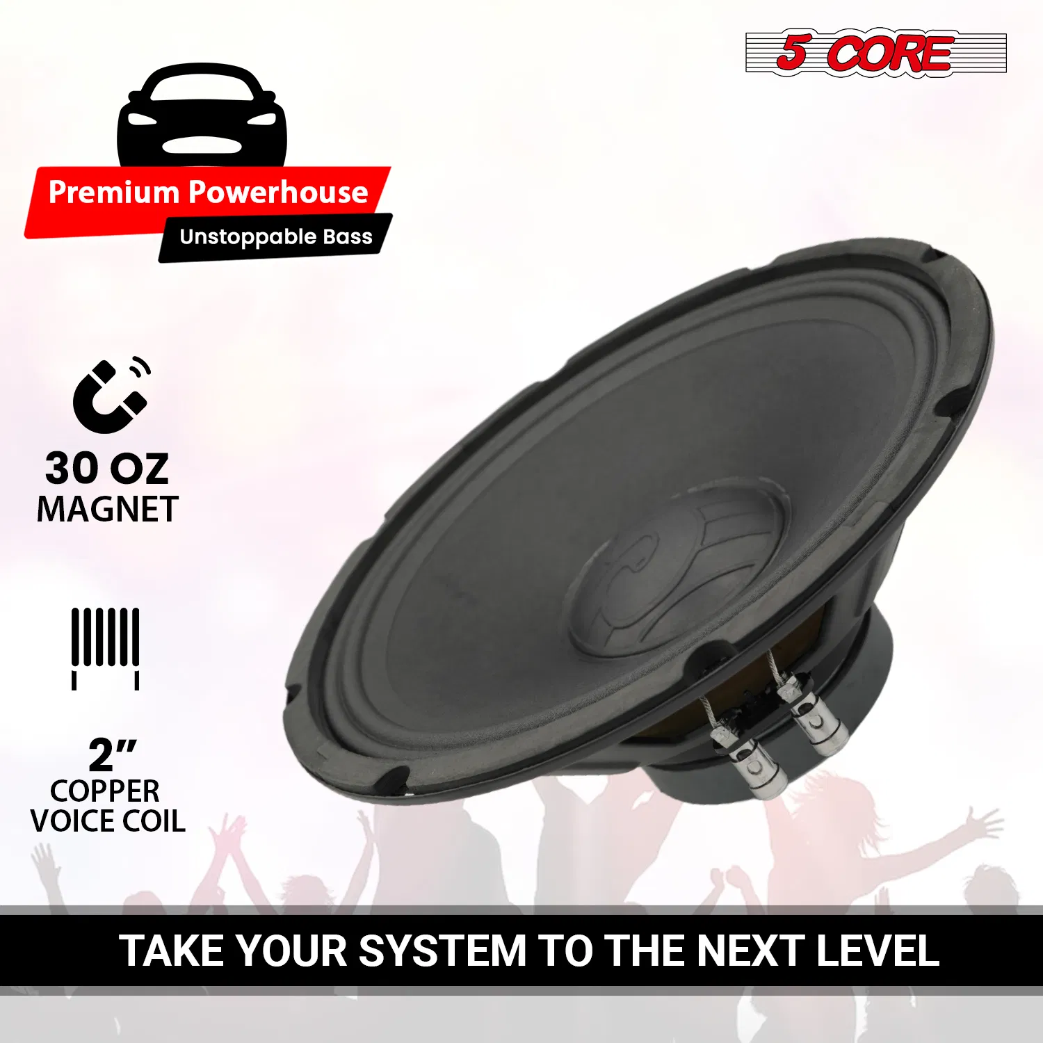 5 Core 12 Inch Speaker Car Audio 200W Powerful Replacement Component Driver 4/8 Ohm Loudspeaker System photo 6