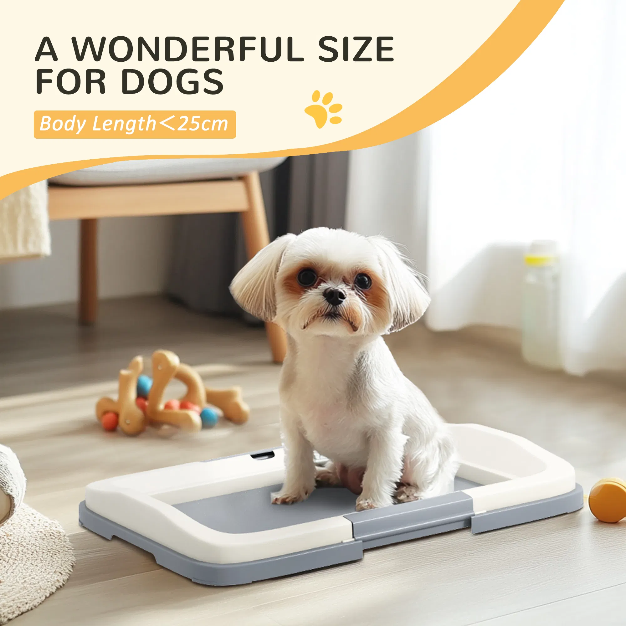 18" x 13" Pee Pad Holder, Dog Potty Tray for Indoor Outdoor, Easy to Clean Dog Training Toilet Pee Pad Tray, Grey photo 4