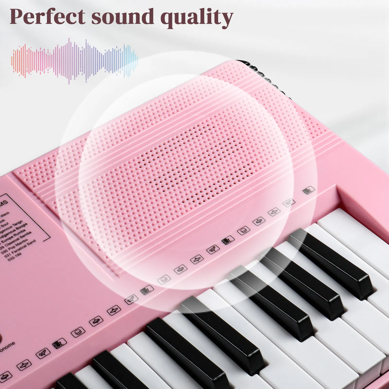 [Do Not Sell on Amazon]GEP-110 61 Key Lighting Keyboard with Piano Stand, Piano Bench, Built In Speakers, Headphone, Microphone, Music Rest, LED Screen, 3 Teaching Modes for Beginners photo 2