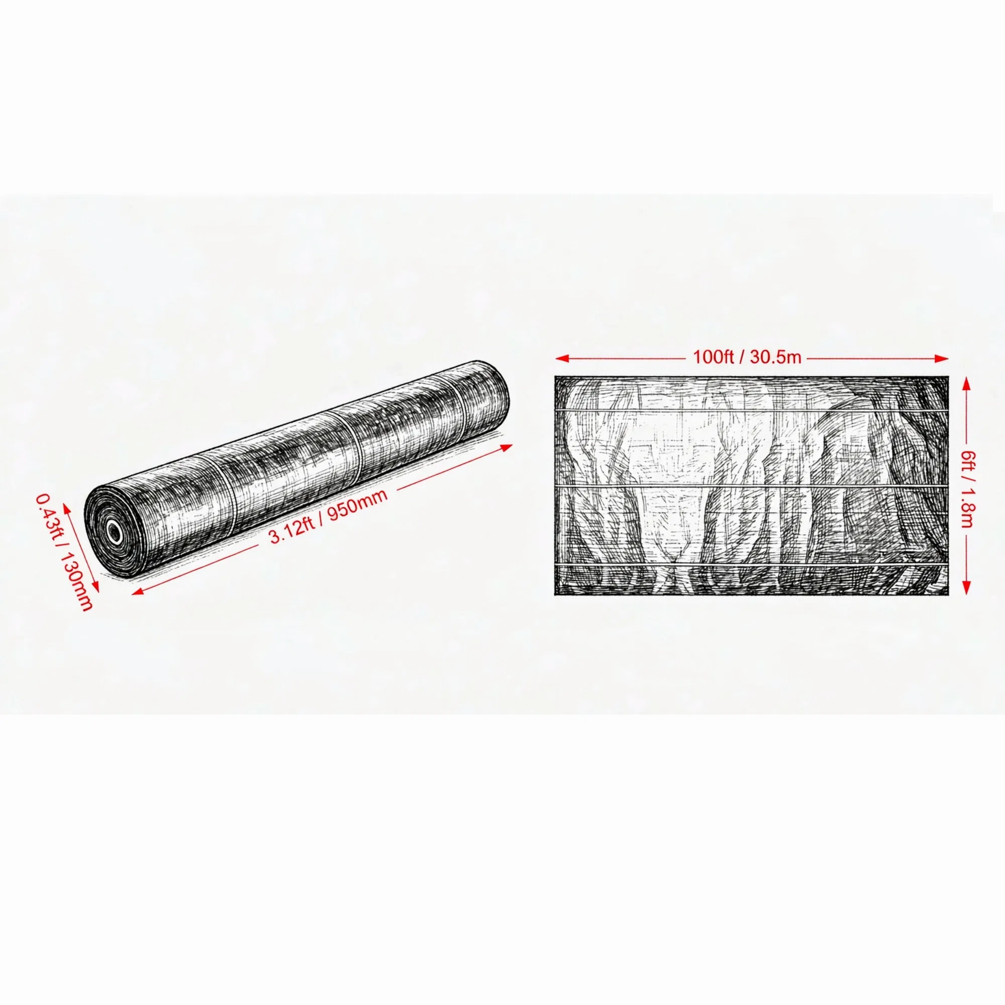 6x100FT Heavy Duty Weed Barrier Landscape Fabric, Woven PP Geotextile Ground Cover for Driveways & Gardens photo 4