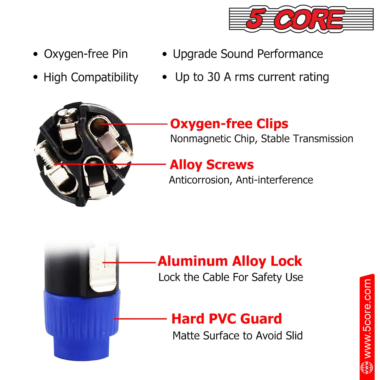5 Core Speakon Adapter 6 Pack High Quality Audio Jack Male Audio Pin Speaker Adapter Connector photo 8