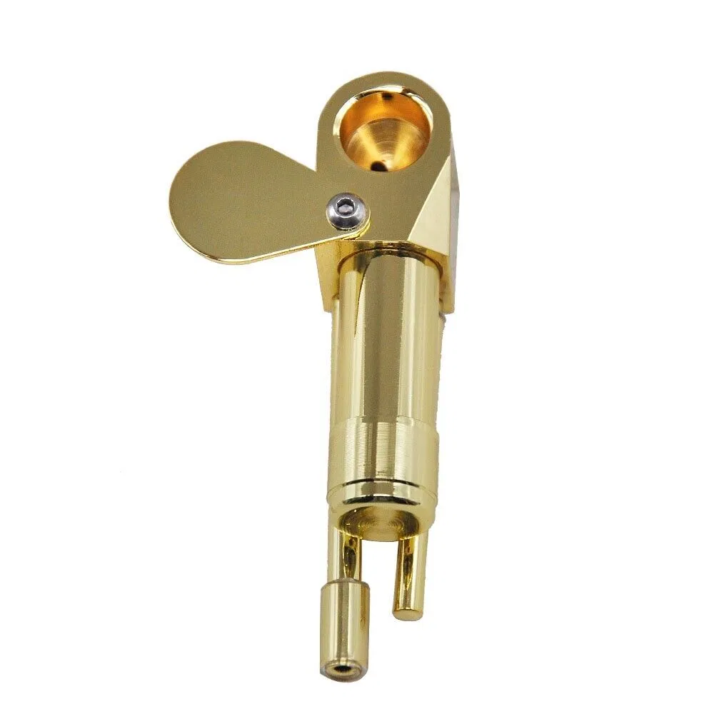 Brass Tobacco Smoking Pipe w/ Stash Storage Cylinder Chamber Metal w/ Lid Bowl photo 5
