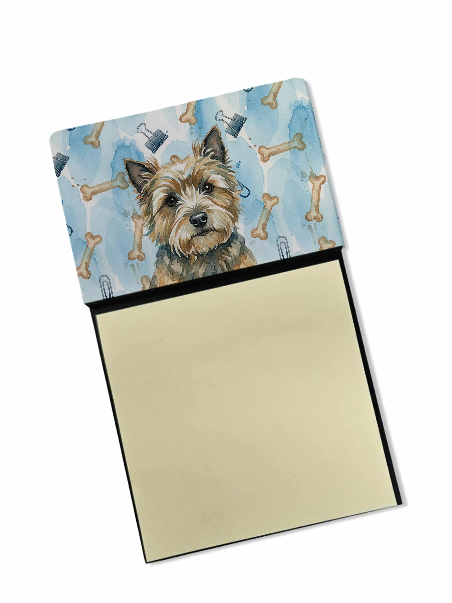 Cairn Terrier Coworker Watercolor Sticky Note Holder Refillable Dispenser Desk Accessory 3x3 Pad Gift photo 1