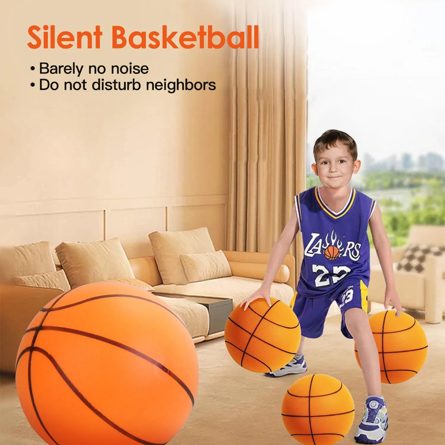 Silent Basketball Foam Bouncing Silent Basketball Uncoated High Density Foam Ball Indoor Low Noise Training Ball photo 4