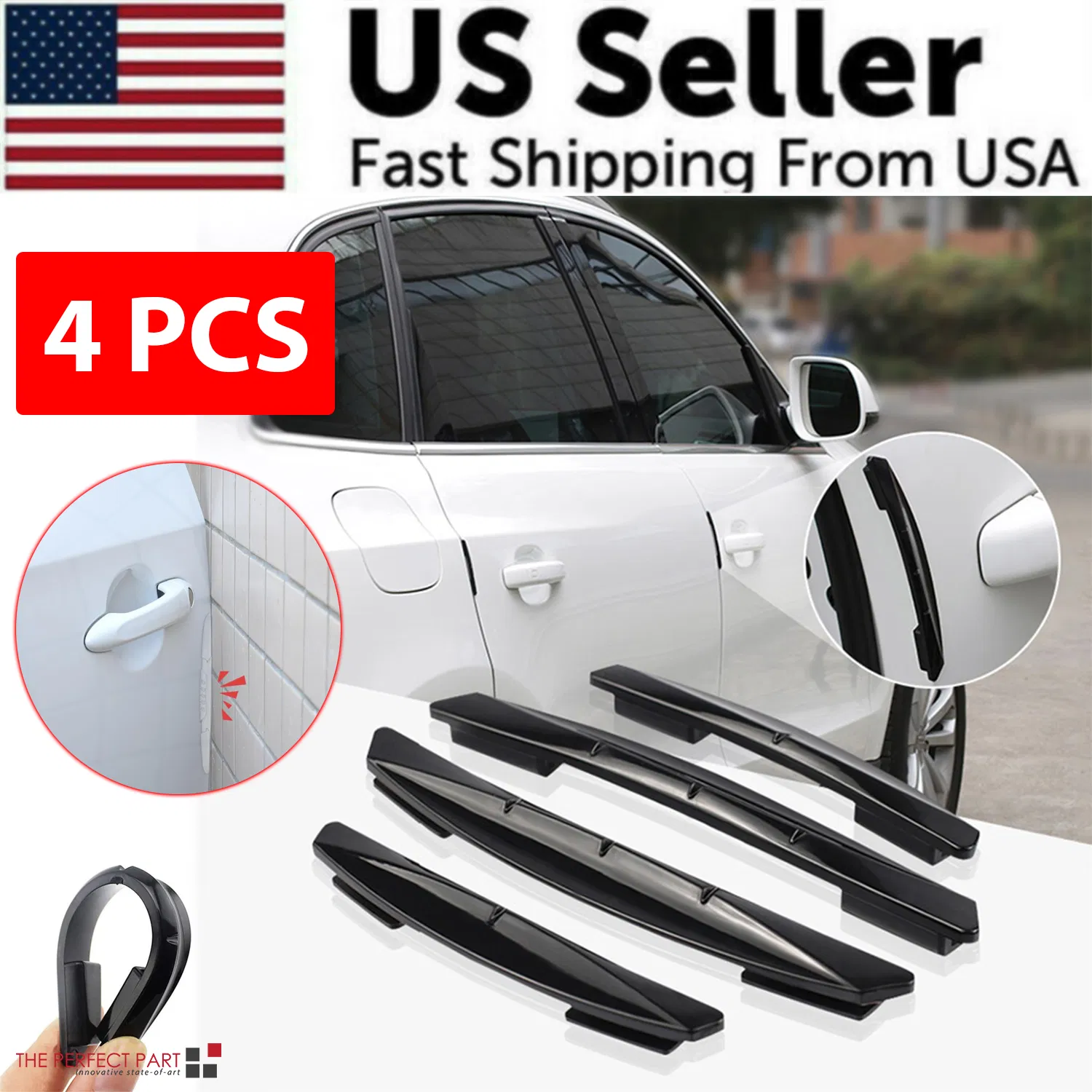 4x Anti-Collision Guard Strip Cover Car Accessories Door Edge Scratch Protector photo 1
