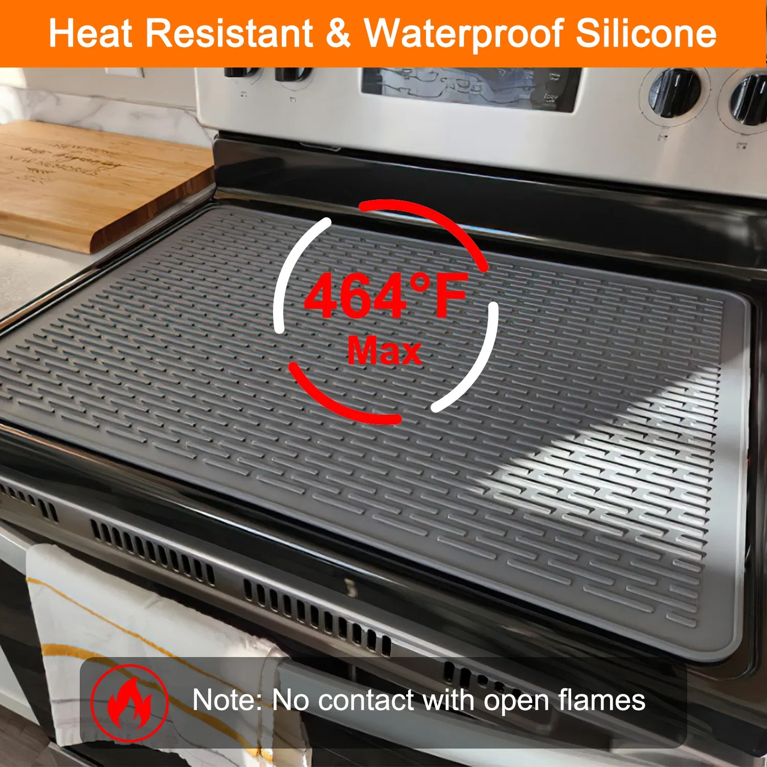 Foldable Silicone Stovetop Cover Mat, 27.95 x19.69 Inch Waterproof Heat-Resistant Protector for Glass Electric Stove, Works as Drying & Pet Feeding Mat photo 3