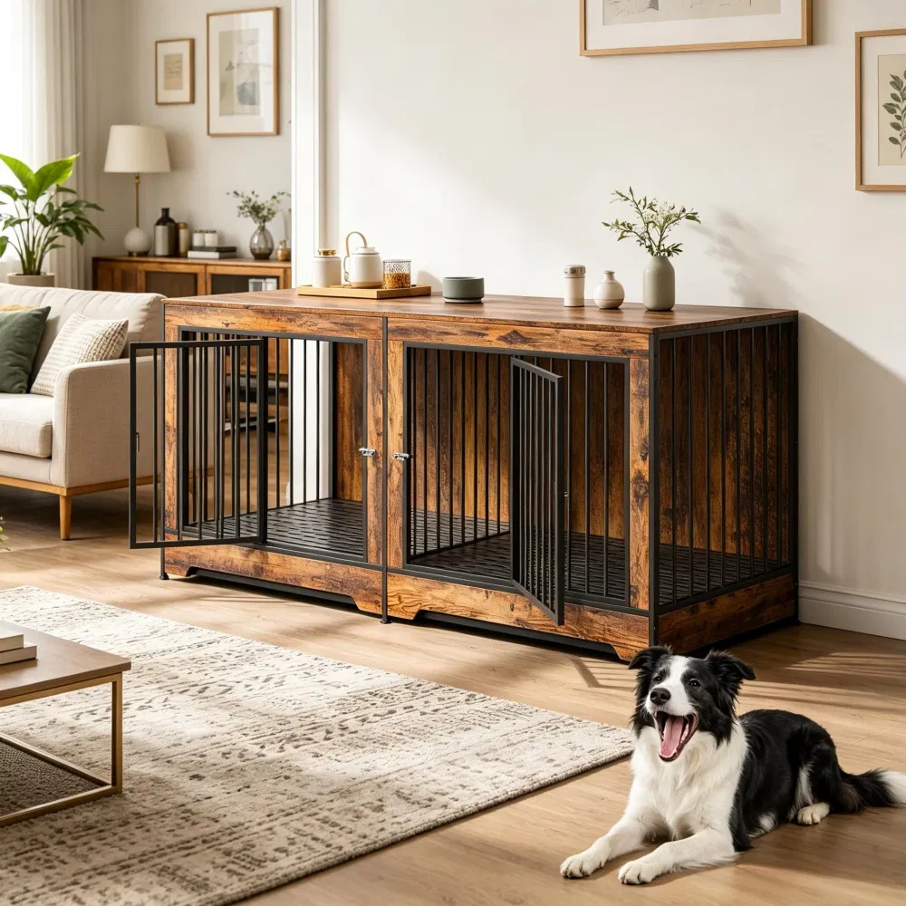 Dog Crate Furniture with Adjustable Divider photo 2