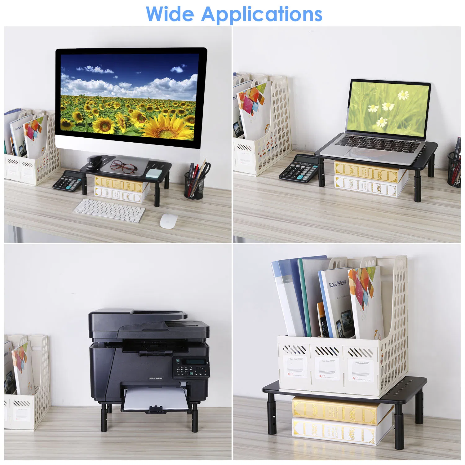 3-Level Adjustable Computer Monitor Stand, Metal Mesh Ventilated Riser, 44 Lbs Max Load, Easy Assembly for Home Office Desktop Use photo 7
