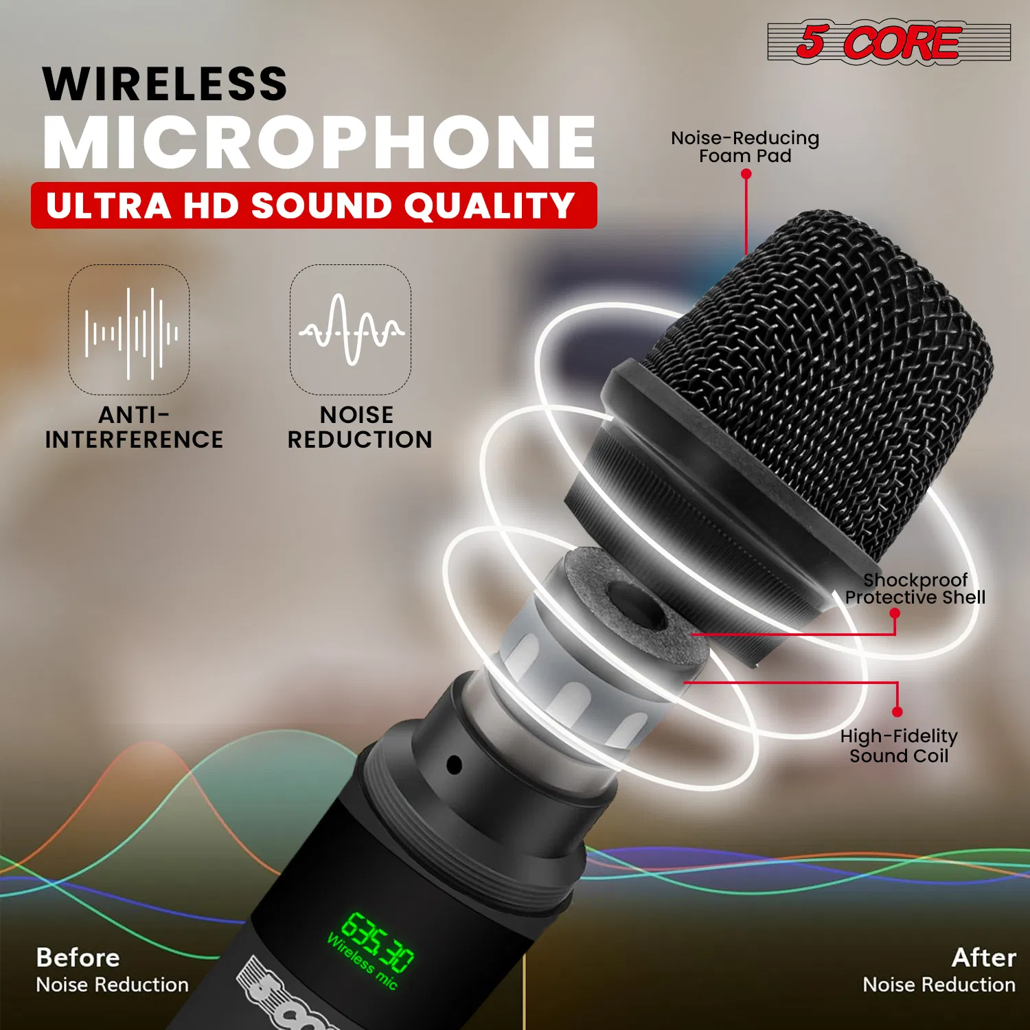 5 Core Party Speaker w Microphone 400W Big Rechargeable Bluetooth Loud PA DJ Karaoke System w Stand photo 4
