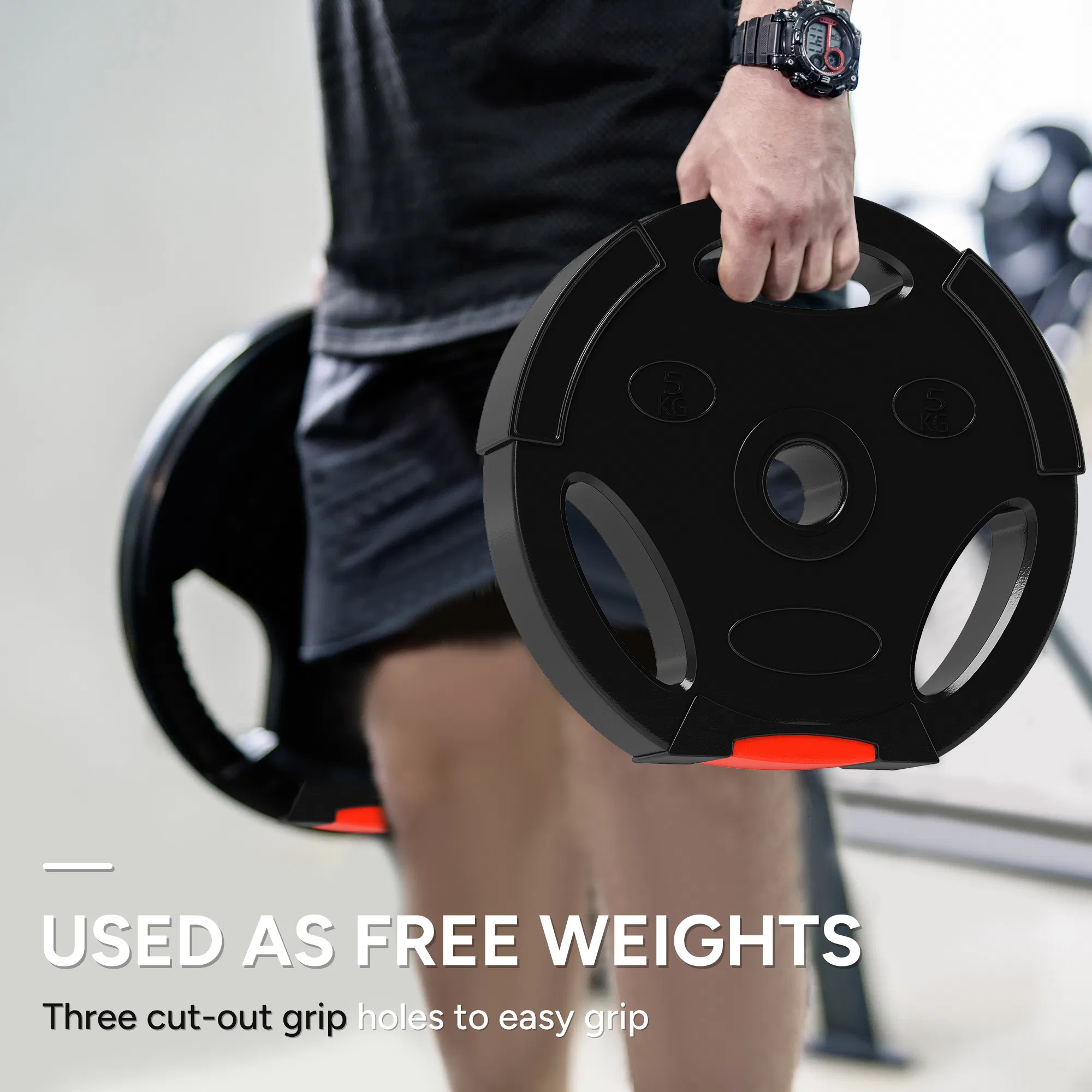 1-Inch Weight Plates, Barbell Weights Set for Weightlifting and Strength Training, 2 x 11lbs + 2 x 5.5lbs photo 5