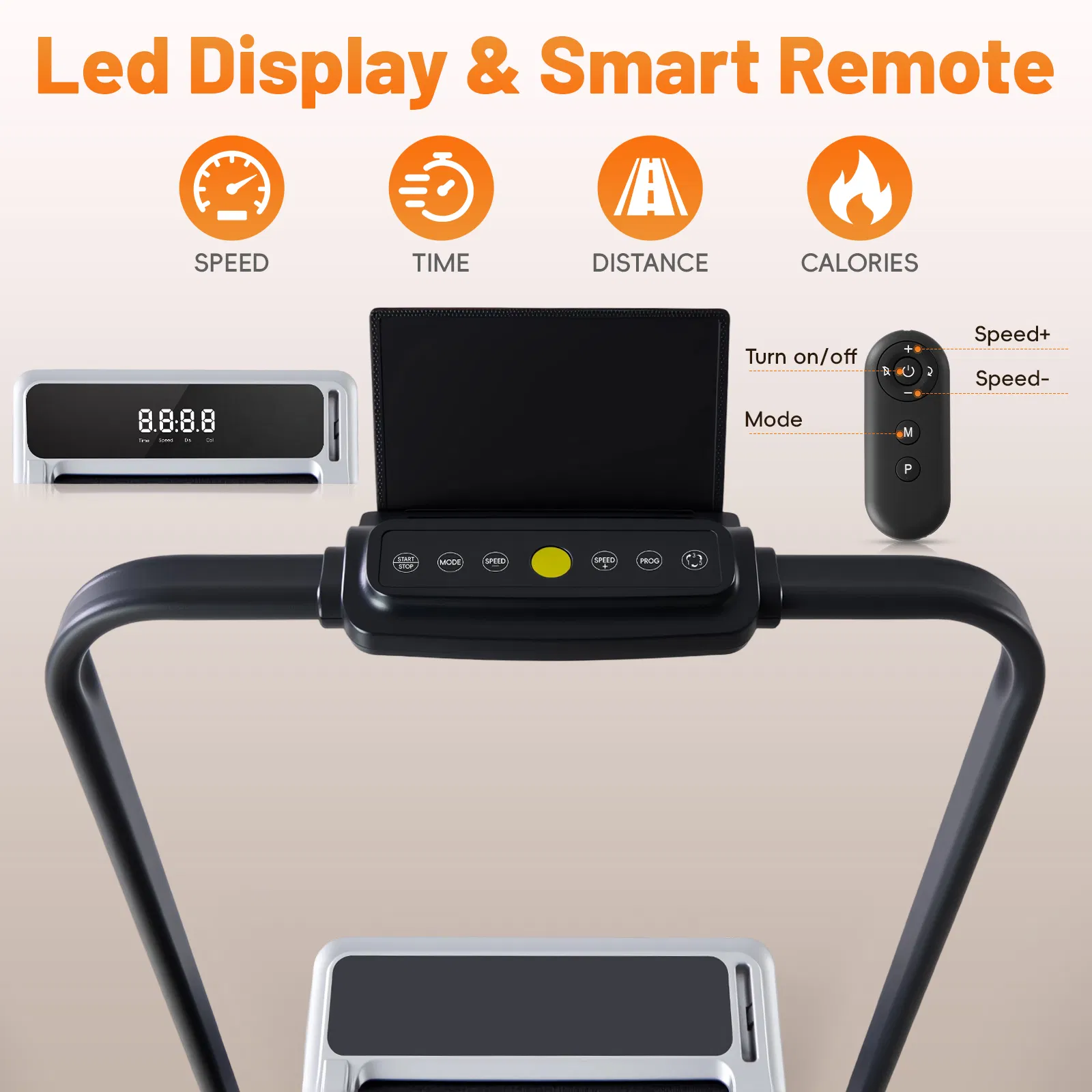 Compact Armless Treadmill, Quiet Under Desk Walking Pad, 200 Lbs Capacity 3 in 1 Portable Walking Treadmill photo 3