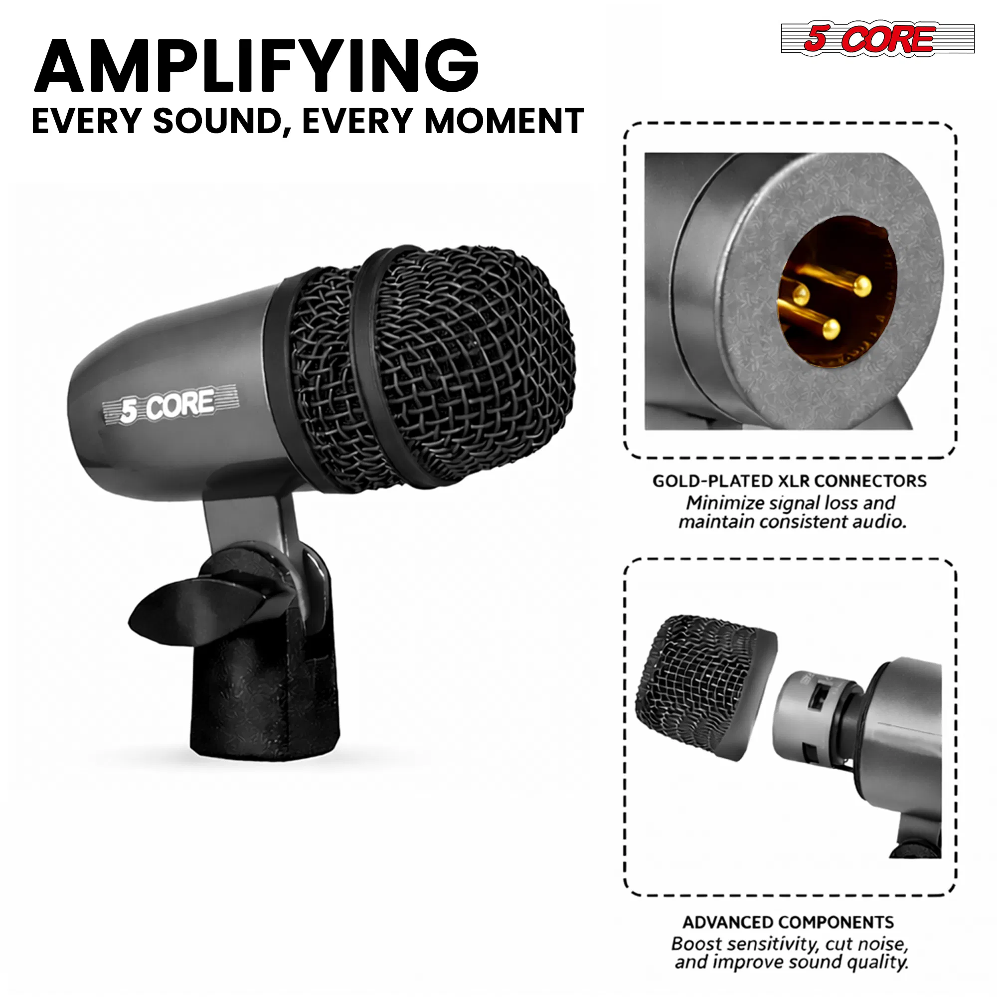 5 Core Tabla Mic Indian Instrument Microphone Set for Bayan & Dayan Dholak photo 5