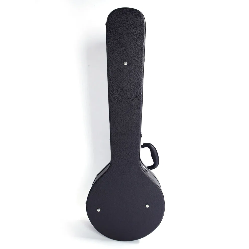 [Replace 48950444]5-String 6-String Microgroove Pattern Leather Wood Banjos Case Black photo 3