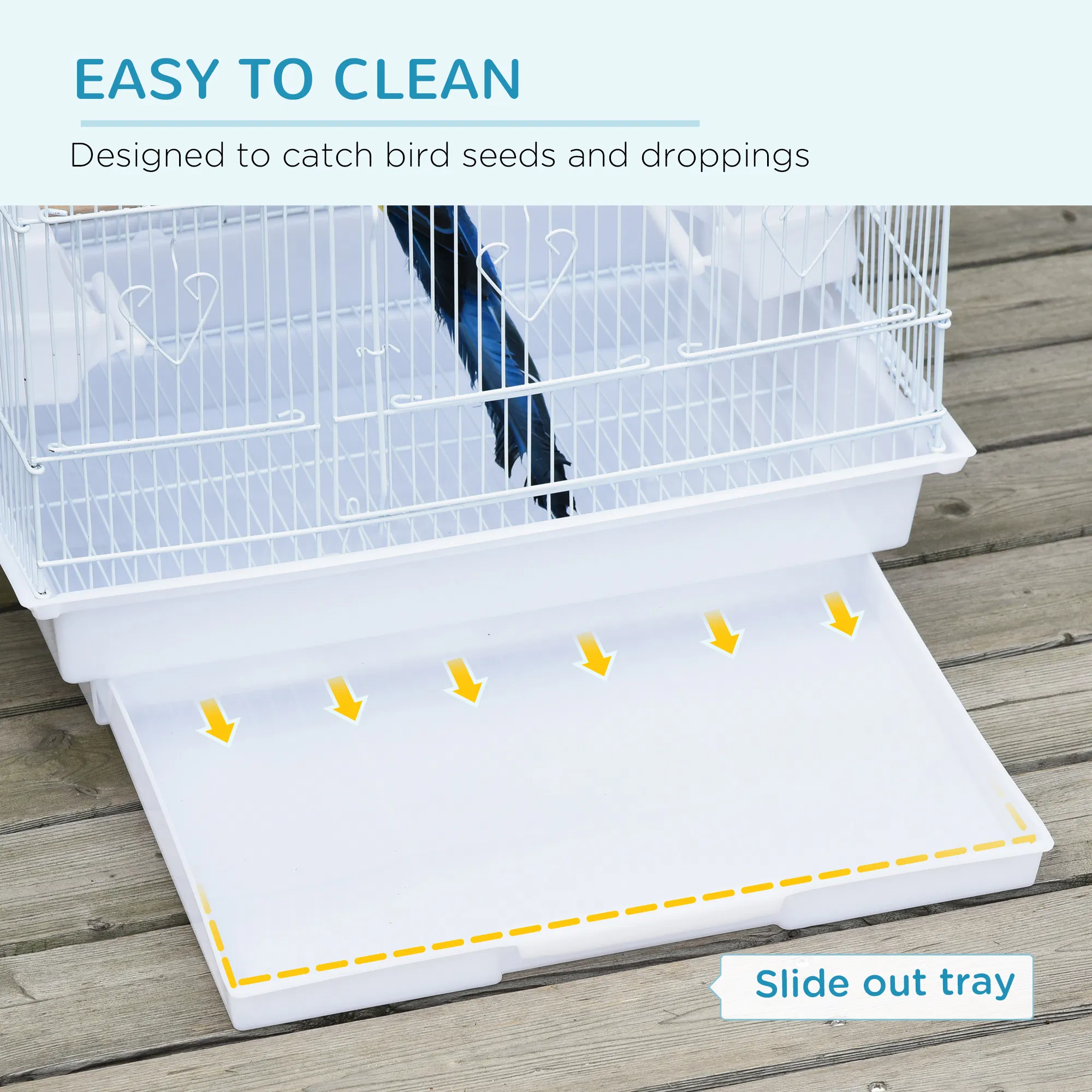 36" Bird Cage, Macaw Play House, Cockatoo, Parrot, Finch Flight Cage, 2 Doors, Perch 4 Feeder Pet Supplies, White photo 2