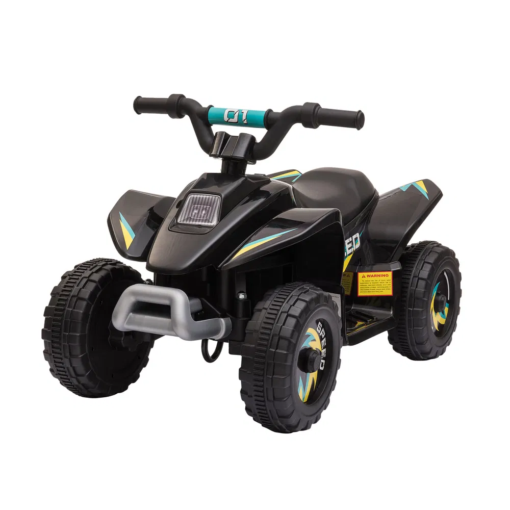 Kids Ride on ATV, 6V Battery Powered Quad Car with Forward, Reverse Switch, for Boys Girls 18-36 Months, Black photo 7