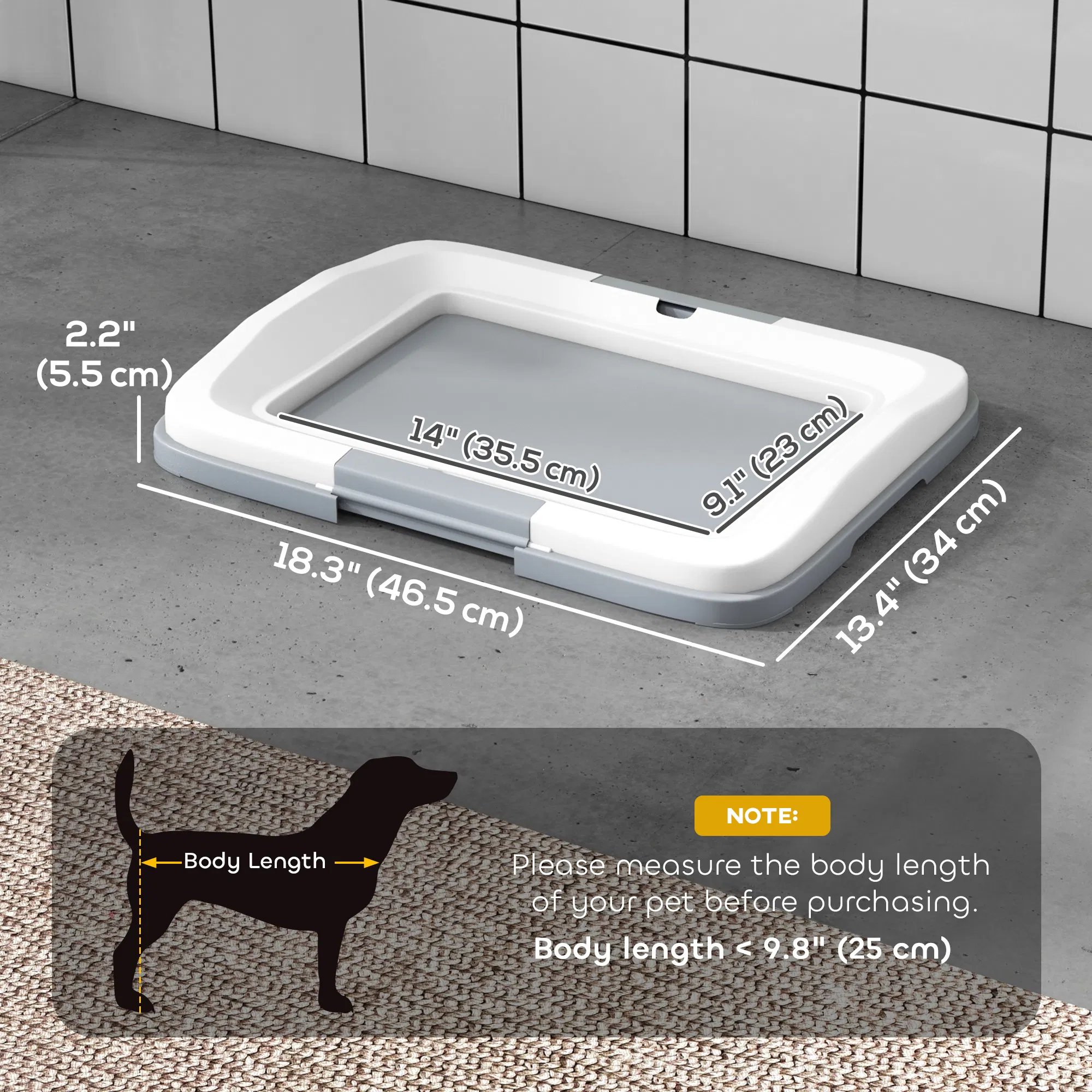 18" x 13" Pee Pad Holder, Dog Potty Tray for Indoor Outdoor, Easy to Clean Dog Training Toilet Pee Pad Tray, Grey photo 5