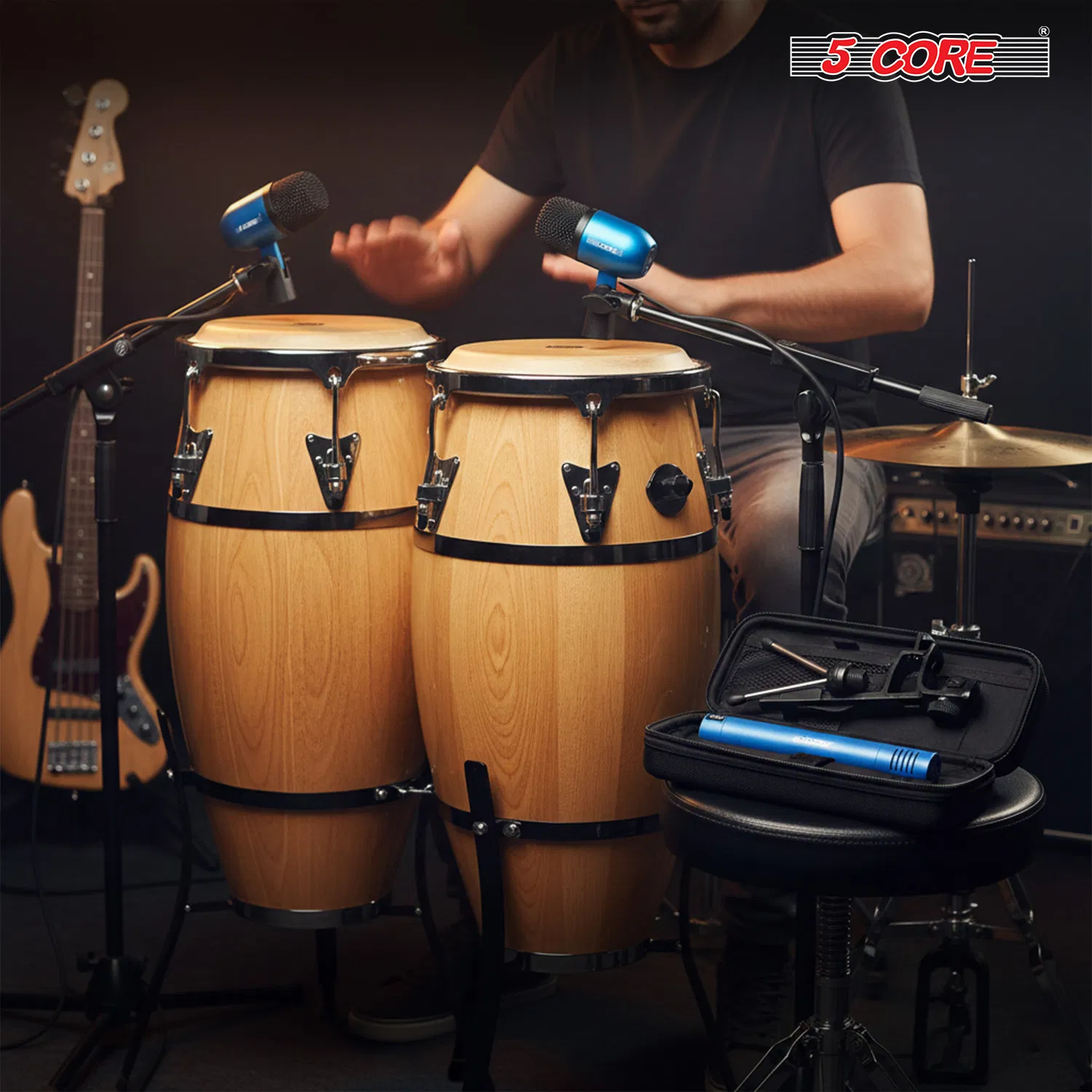 5 Core Conga Mic Snare Tom Microphone Drum Kit Condenser XLR Instrument Mics photo 6
