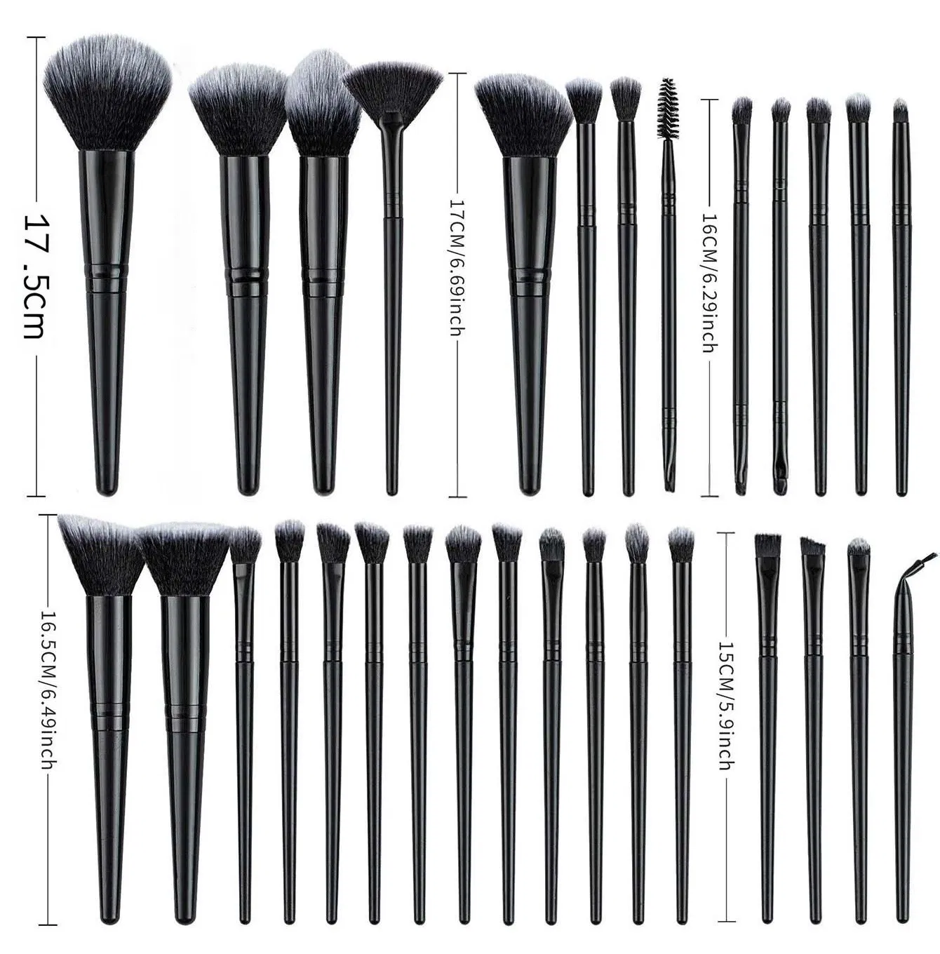 25pcs Makeup Brush Concealer Blush Foundation Eyeshadow Make Up Brush Makeup tools Black (US Logistics only For USPS.TK/TMEU only For self-pickup) photo 4