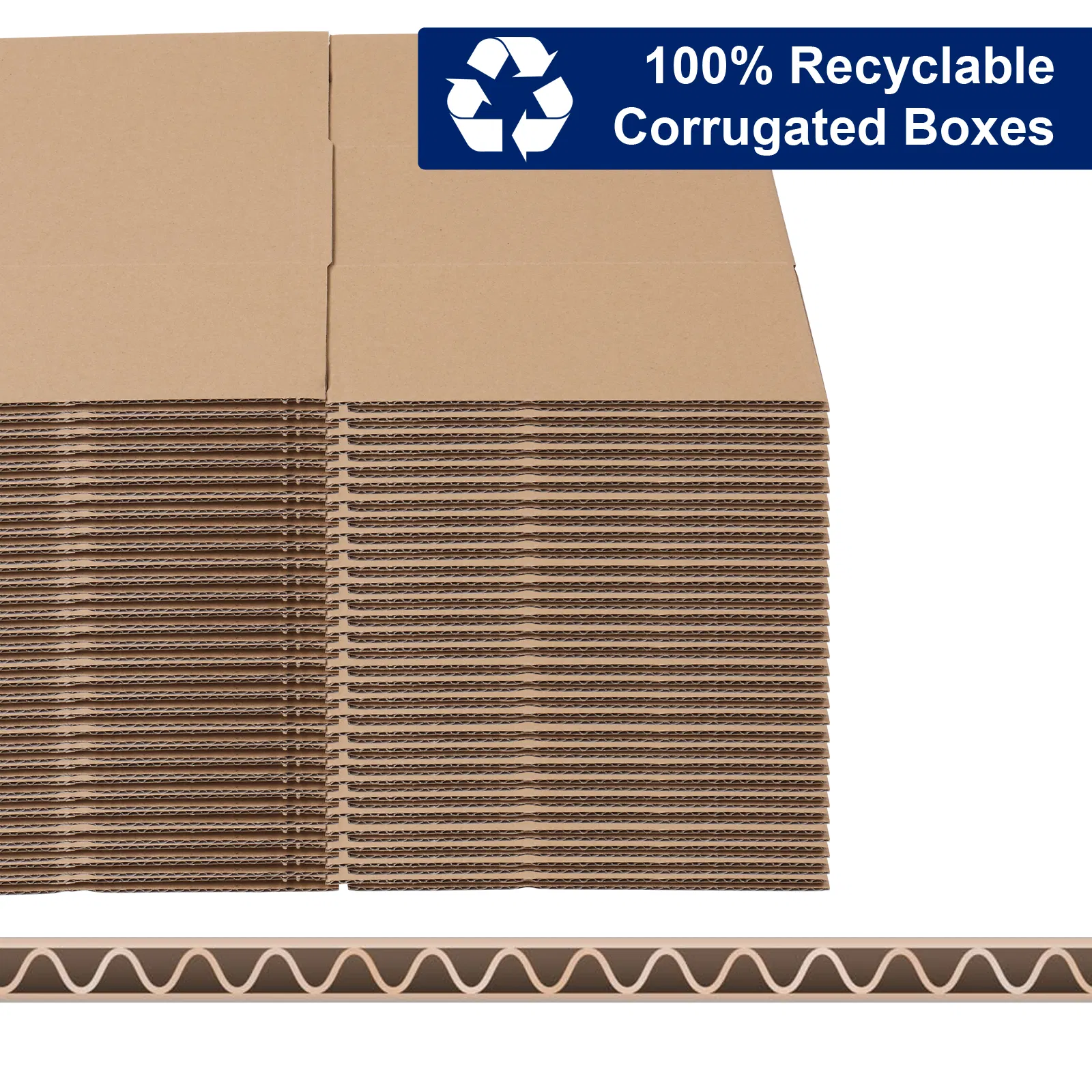 100 pieces, 8" x 8" x 4" (20.3x20.3x10.2cm) thick 2.6mm corrugated cardboard box, brown in color like kraft paper photo 8