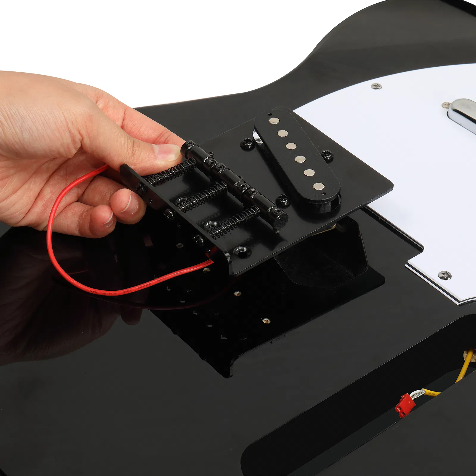 DIY 6 String TL Style Electric Guitar Kits with Mahogany Body, Maple Neck and Accessories Black photo 4