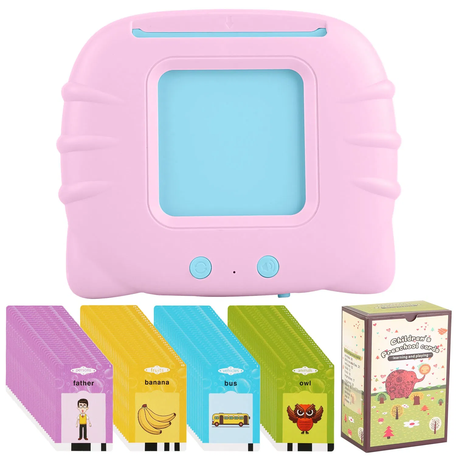 224 Words Kid Flash Talking Cards 112 Card Electronic Cognitive Audio Toddler Reading Machine Animal Shape Color Repeated Learning Cards English For Child 1-5 Years Old photo 6
