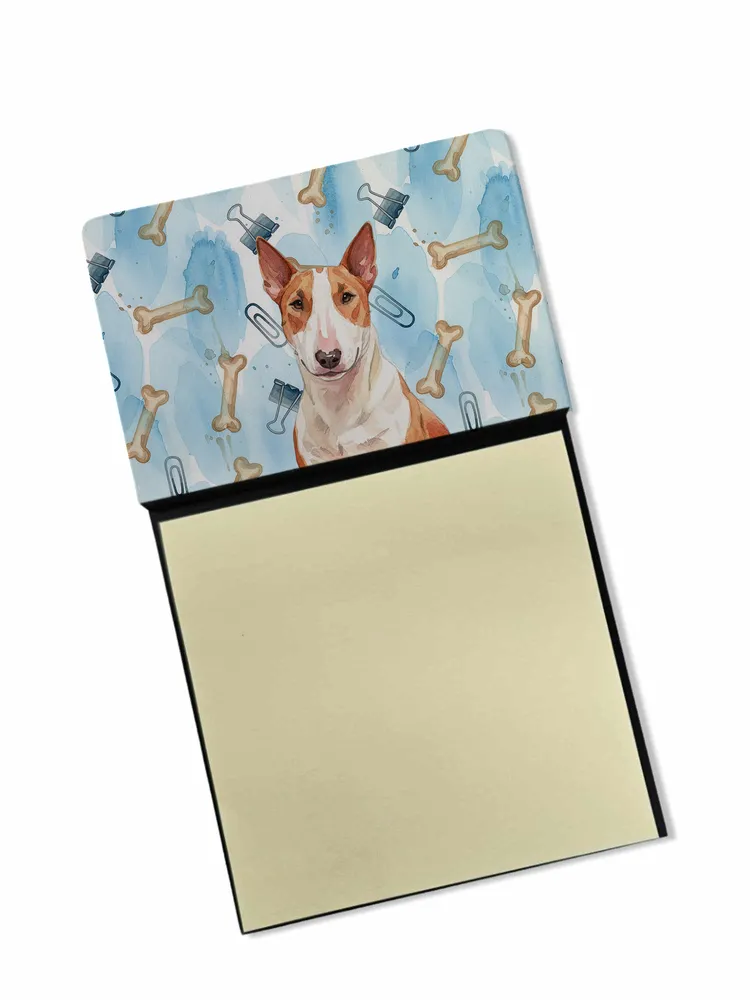 Red and White Bull Terrier Coworker Watercolor Sticky Note Holder Refillable Dispenser Desk Accessory 3x3 Pad Gift photo 8