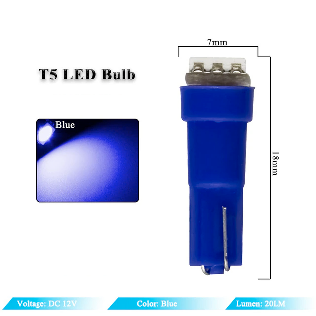 70PCS T5 T10 5050-SMD LED Speedometer Instrument Gauge Cluster Dash Light Bulbs photo 6