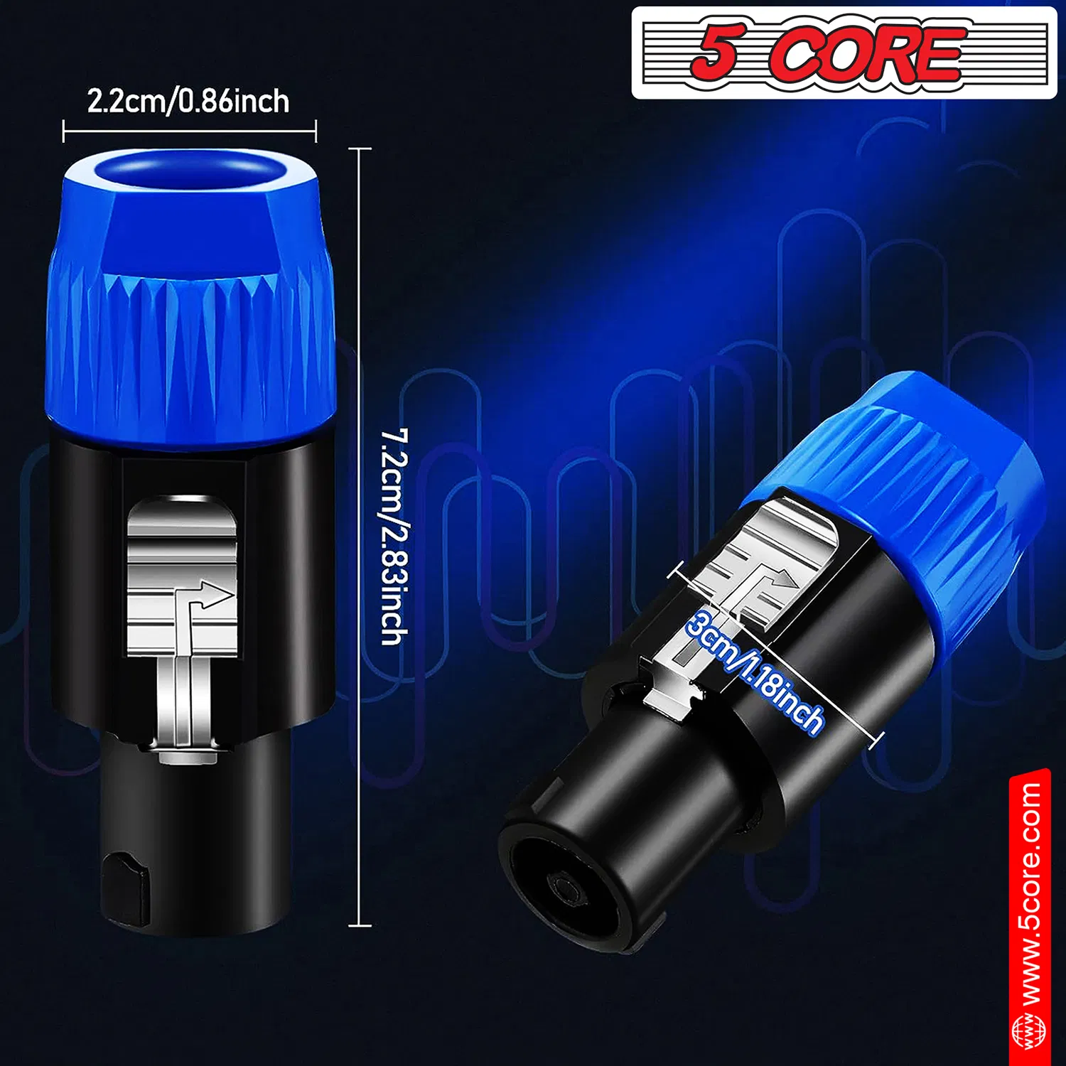 5 Core Speakon Adapter 6 Pack High Quality Audio Jack Male Audio Pin Speaker Adapter Connector photo 4