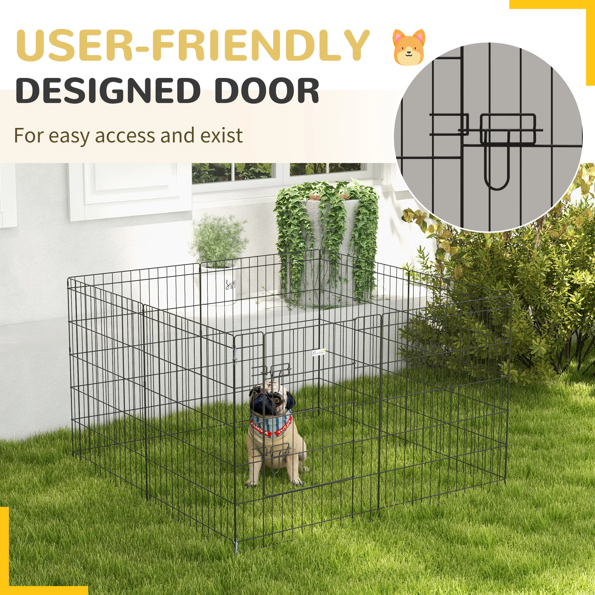 30inch Foldable Metal Exercise Pet Playpen Yard Dog Puppy Kennel Cage 8 Panel photo 3