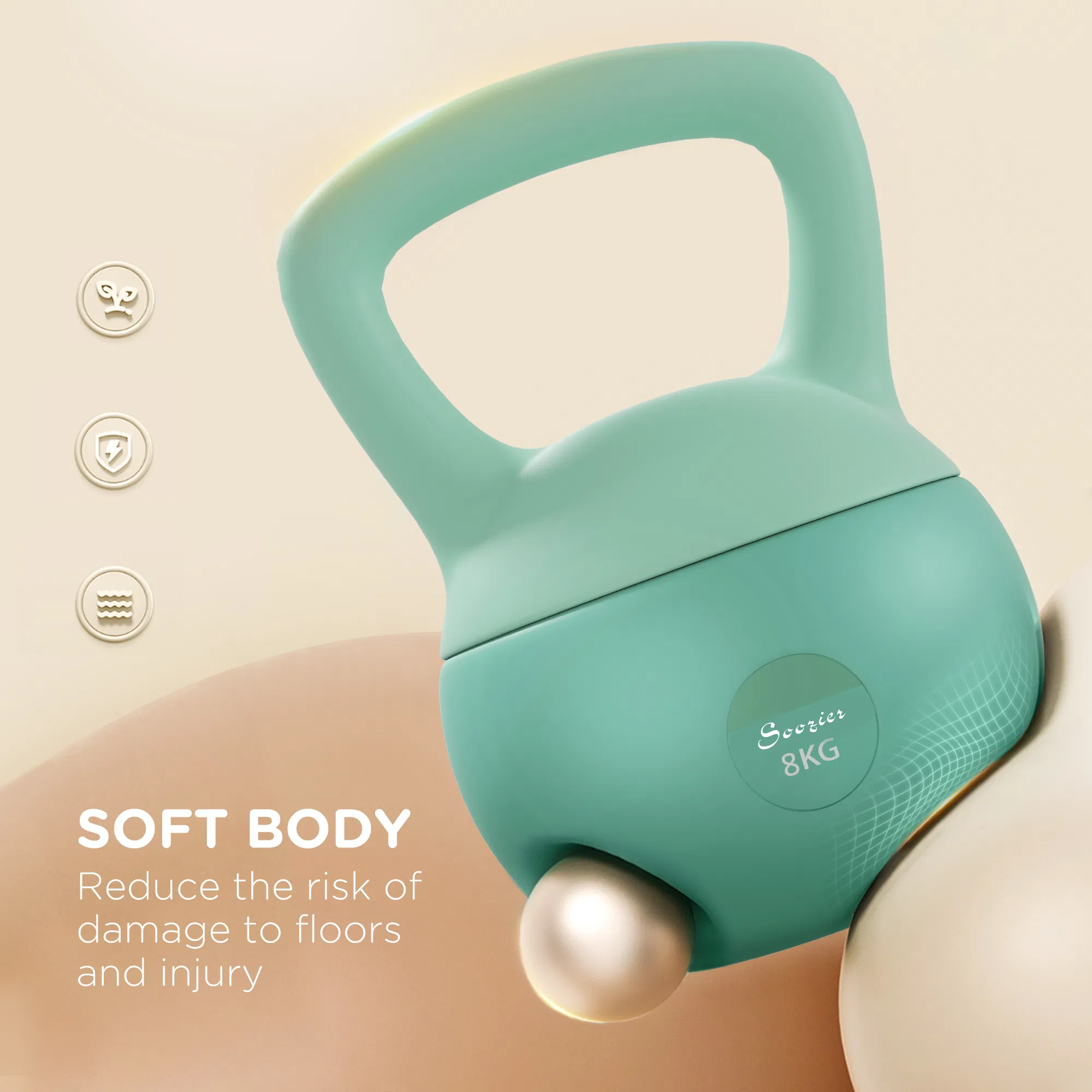 18 lb Soft Kettlebell, Sand Filled Weight w/ Grip Handle, Kettlebell Weight for Full Body Workout and Strength Training photo 3