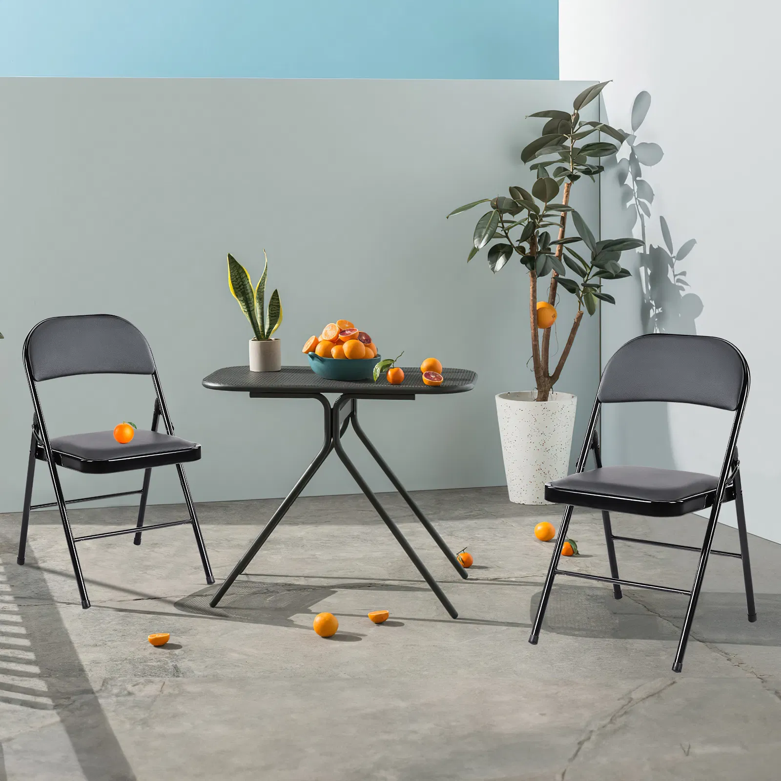 Folding Chair, Leather Padded Folding Chairs, Easy to Use and Store, Outdoor and Indoor, for Home, Office, Party, Comfy photo 6