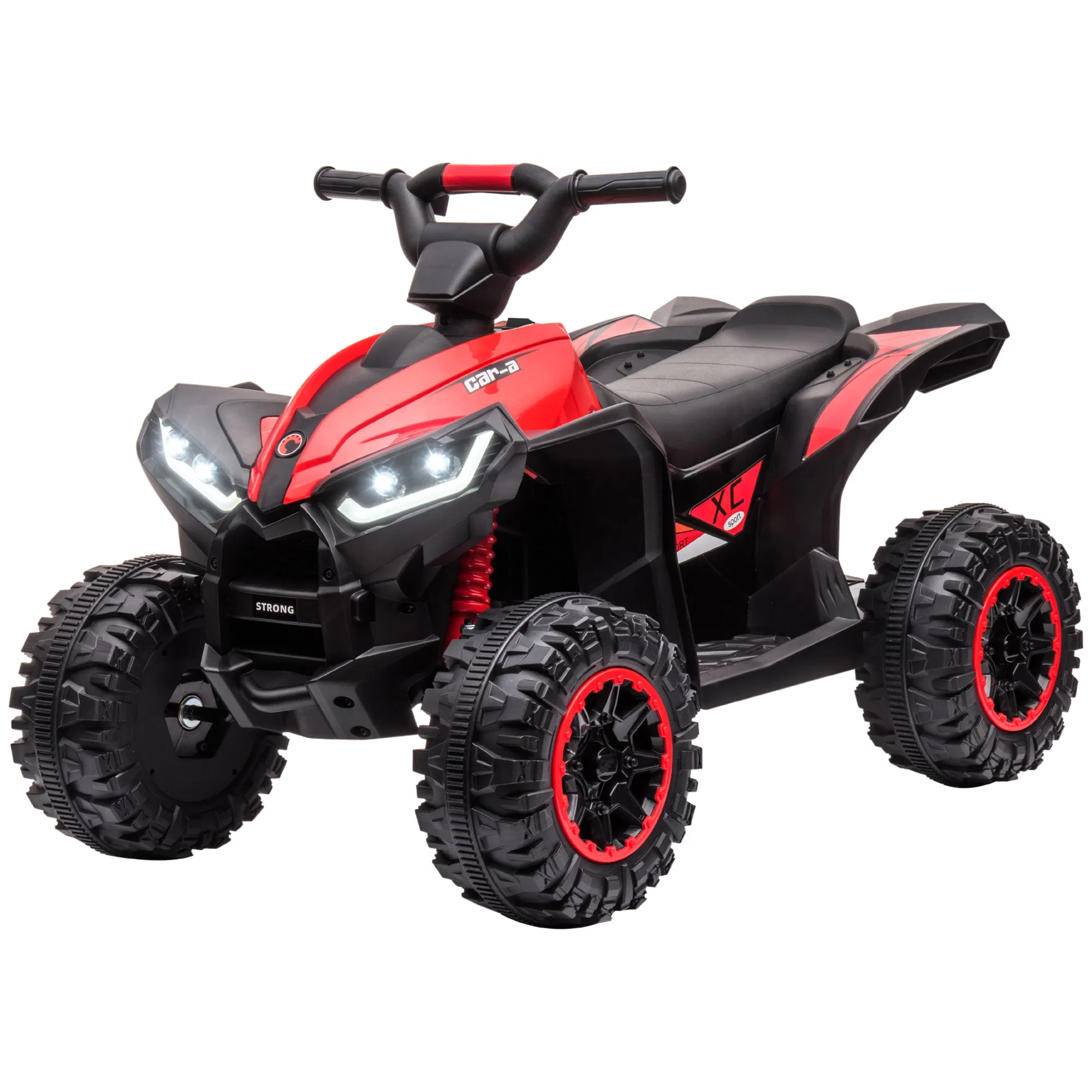 Kids 4 Wheeler Quad with Music, Headlights, High & Low Speed, Kids ATV for 3-5 Years Old Boys & Girl, Red photo 1