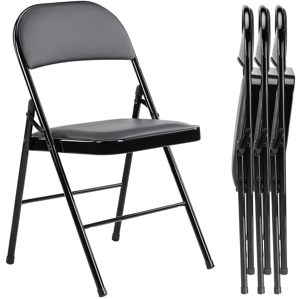 Folding Chair, Leather Padded Folding Chairs, Easy to Use and Store, Outdoor and Indoor, for Home, Office, Party, Comfy photo 8