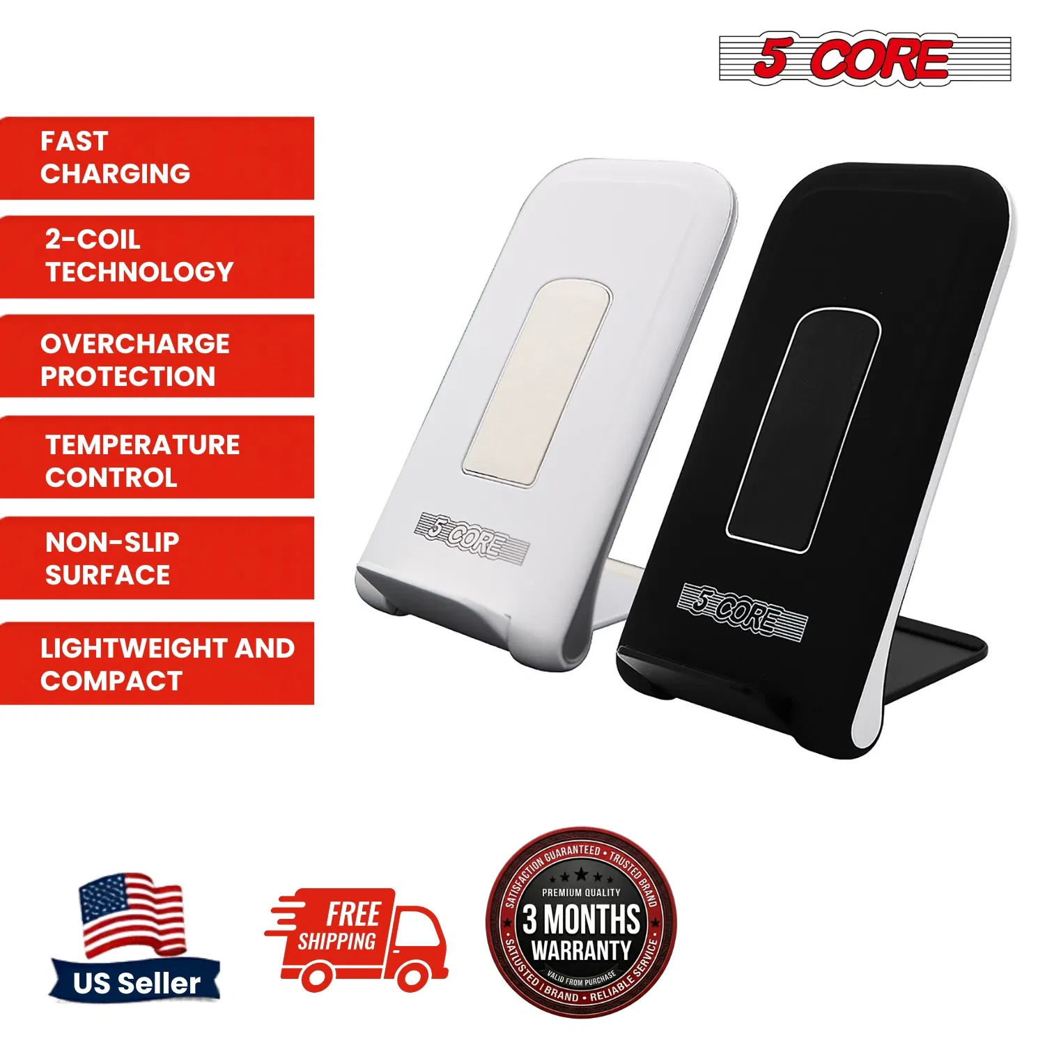 5 Core Wireless Charging Pad 15W Qi-Certified Max Fast Wire Less Phone Charger Glass Top Slim USB-C photo 8