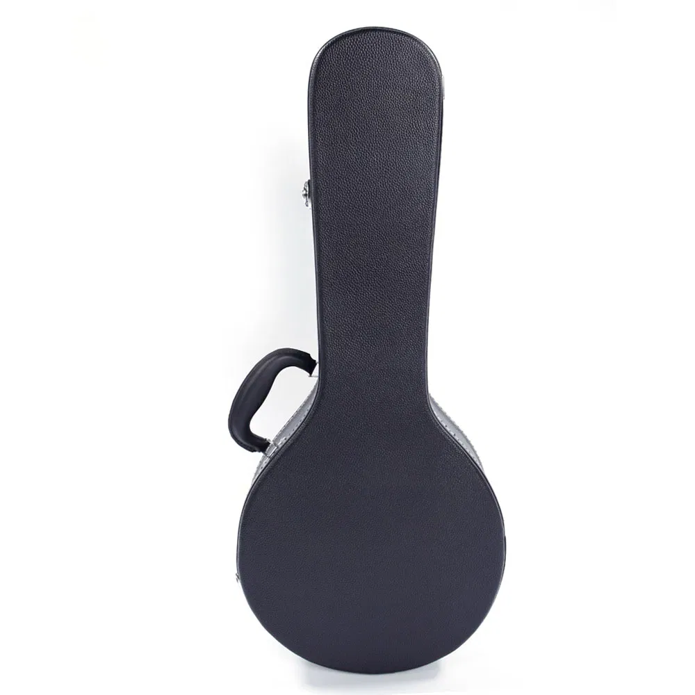 [Replace 78204243]Hardshell A-Style Microgroove Pattern Leather Wood Mandolin Case Black photo 2
