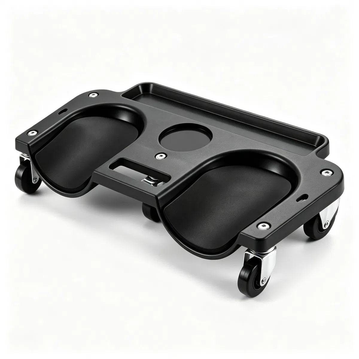 Black Rolling Knee Creeper with EVA Foam Cushioned Pads, 300 LBS Capacity Garage Knee Dolly with Magnetic & Long Tool Tray for Auto Repair Flooring Gardening Work photo 5