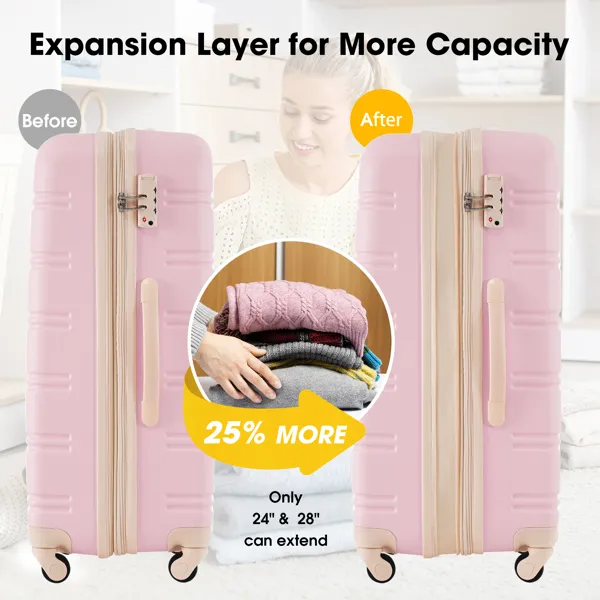 Hardshell Luggage Sets 4 pcs + Bag Spinner Suitcase with TSA Lock Lightweight-16"+20"+24"+28" Luggages photo 7