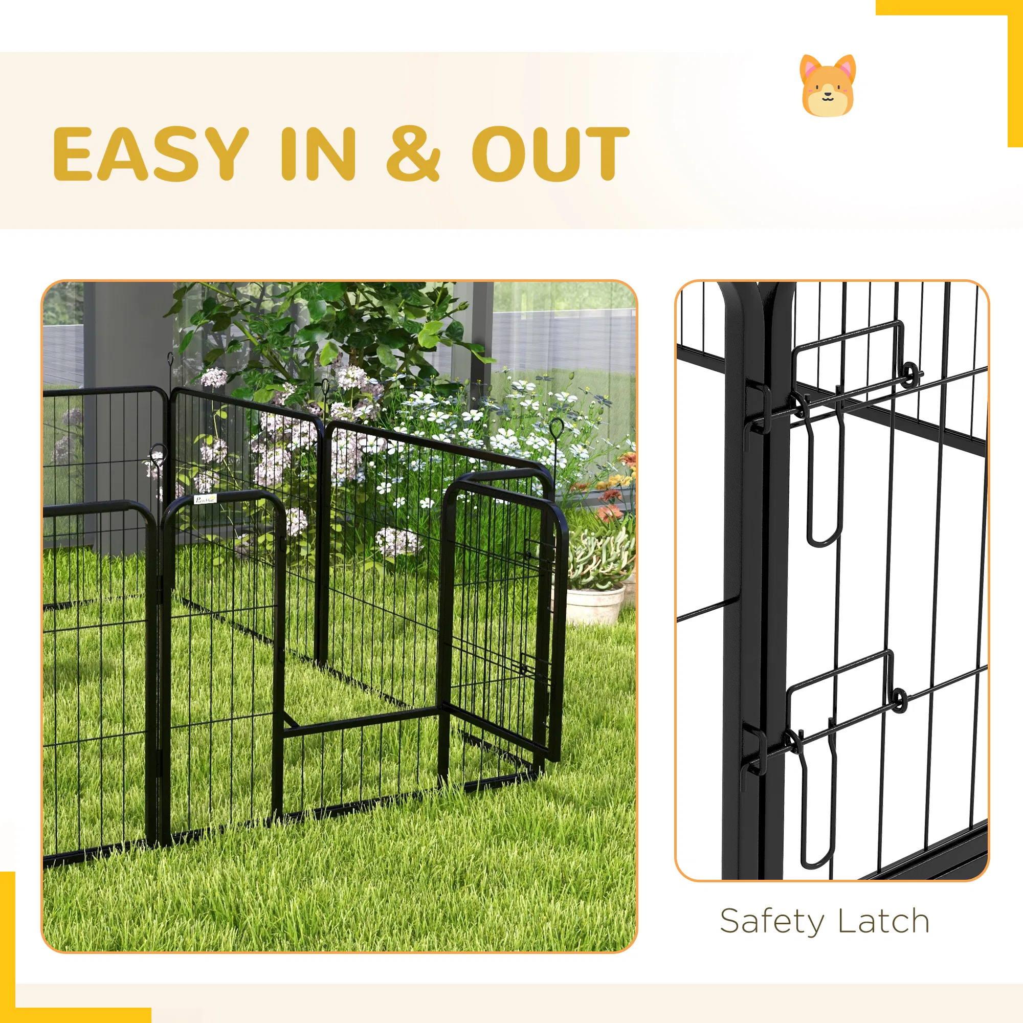 8 Panel Heavy Duty Dog Playpen 23.5" Height for Small Medium Dogs photo 4