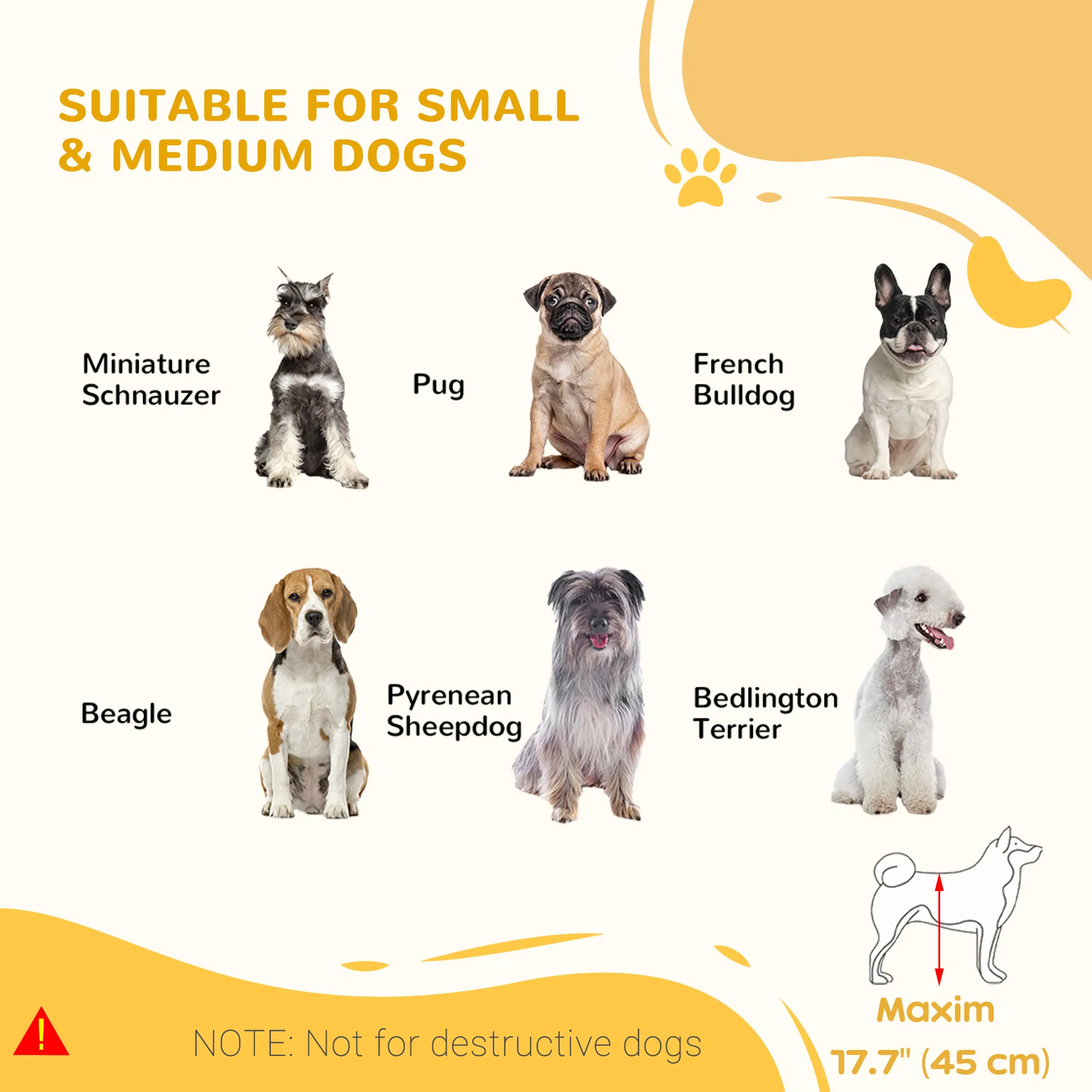 41"-72" Wooden Freestanding Pet Gate with Support Feet, for Small Medium Dogs, Natural photo 3