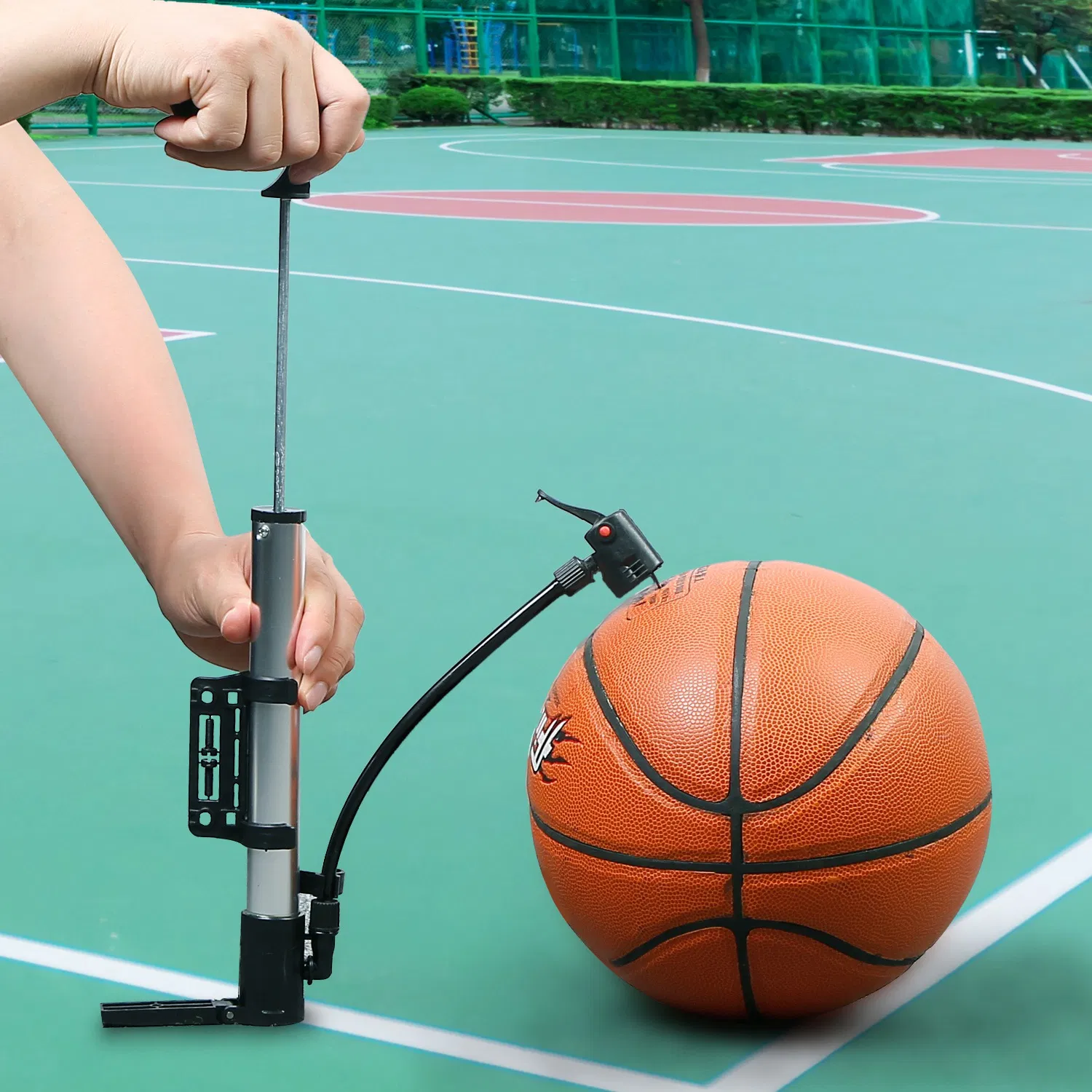 Mini Bike Pump Portable Bicycle Tire Inflator Ball Air Pump w/ Mount Frame For Mountain Road Bike photo 3