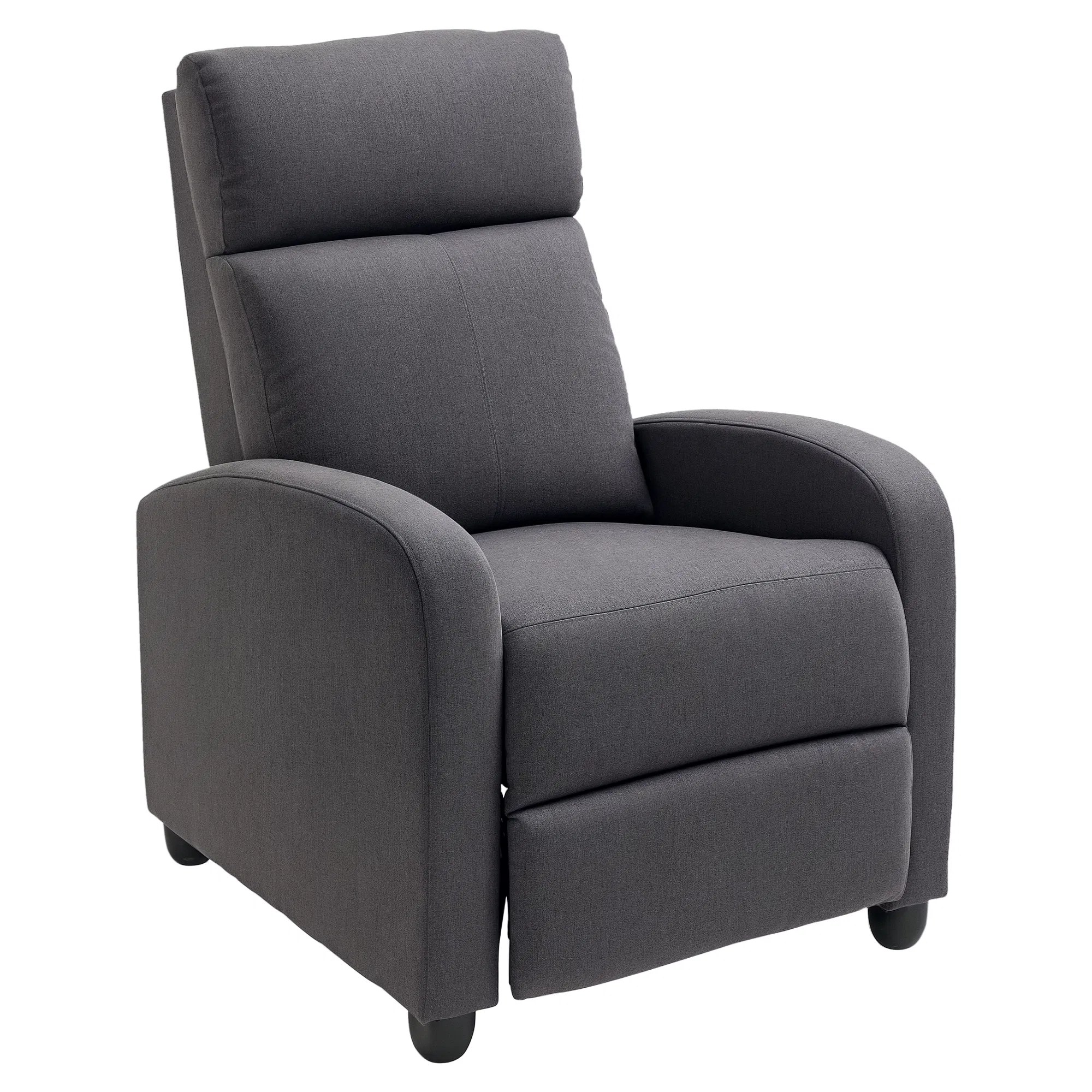 Fabric Recliner Chair Manual Home Theater Seating Single Reclining Sofa Chair with Padded Seat for Living Room, Dark Grey photo 1