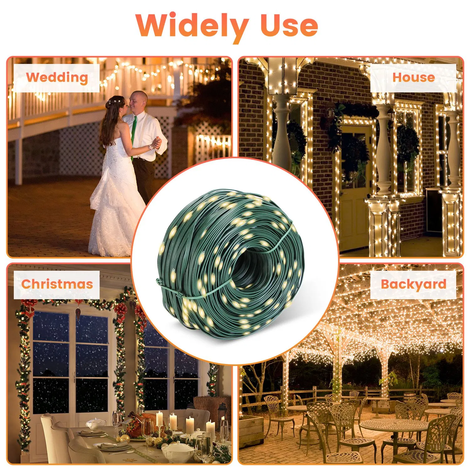 330FT Christmas String Lights 1000 LED, 8 Modes & 8 Brightness Levels with Remote & Timer, IP44 Waterproof Extra-Long Lights for Tree Patio Yard Decor photo 4