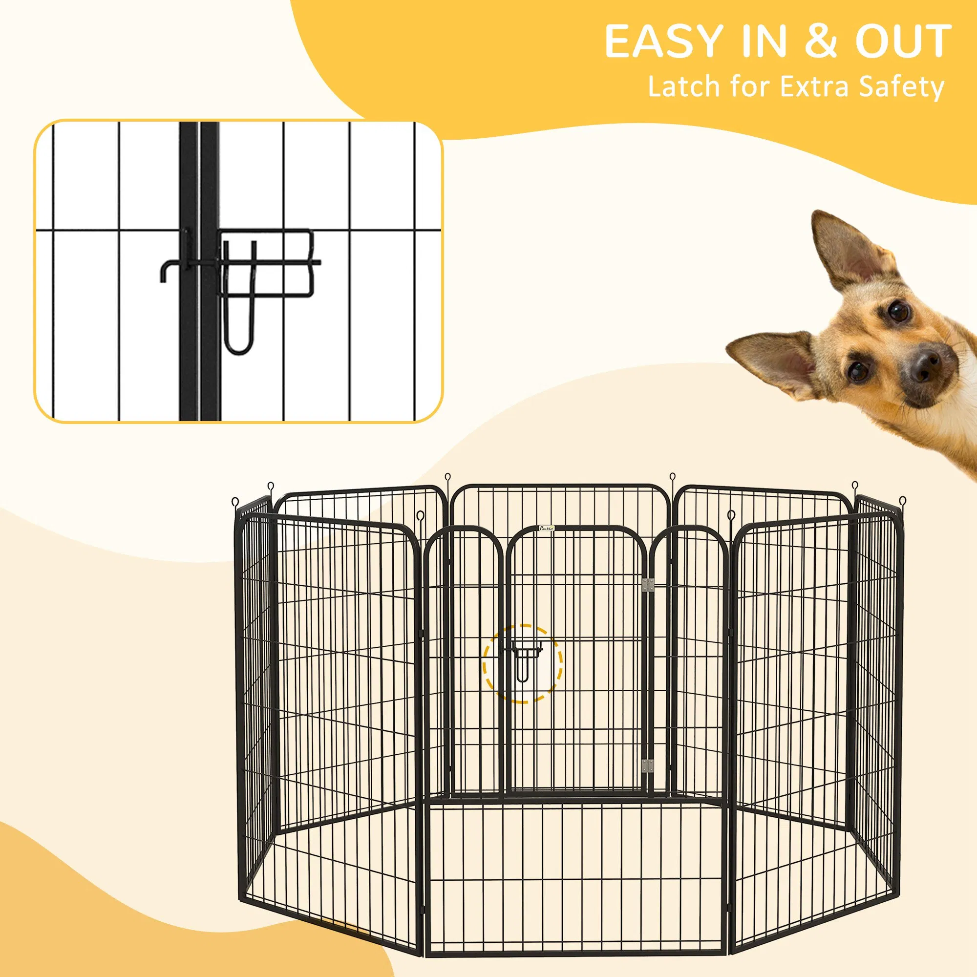 8 Panel Pet Playpen Play Yard Fence Home DIY Heavy-Duty Metal Foldable Indoor Outdoor 39"H photo 5