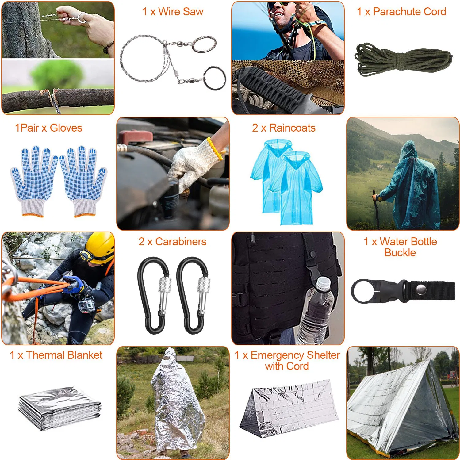 125Pcs Survival Kits Professional Emergency Survival Gear Tactical First Aid Kit Supplies for Outdoor Adventure Camping Hiking Hunting photo 5