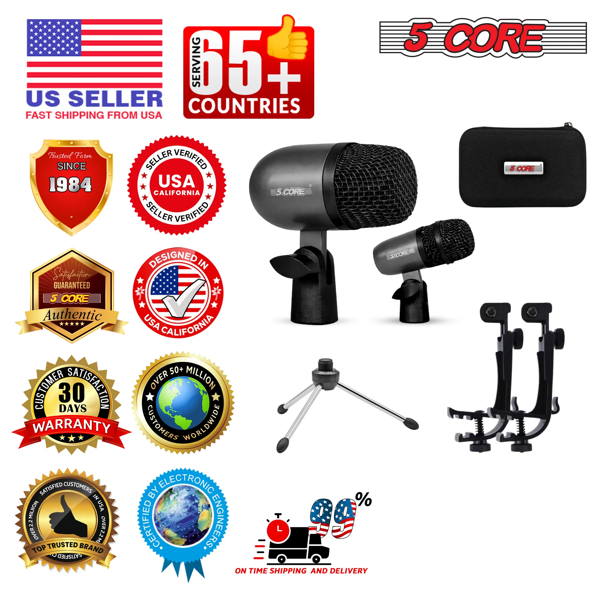 5 Core Tabla Mic Indian Instrument Microphone Set for Bayan & Dayan Dholak photo 3