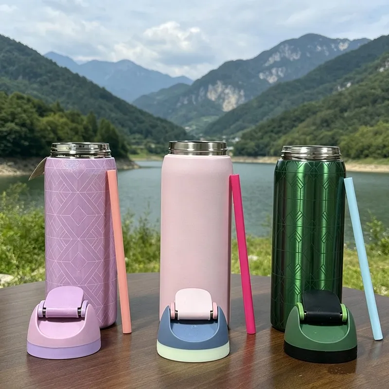 304 stainless steel outdoor sports water bottle, portable and leak-proof, suitable for daily travel, mountain climbing and fitness activities, etc photo 4