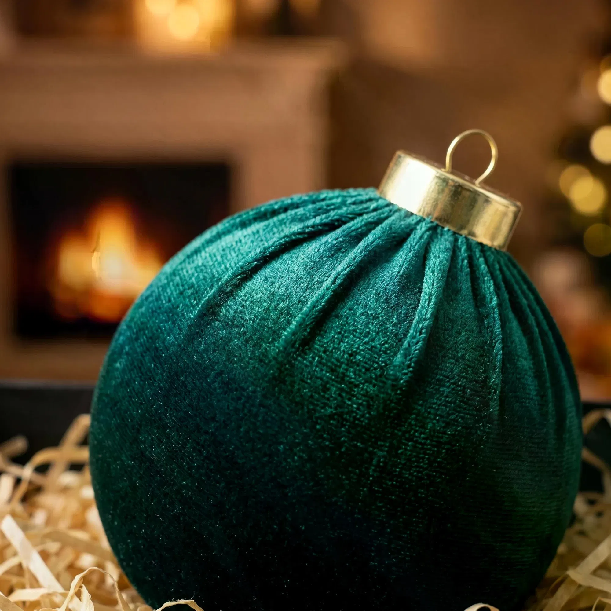 12Pcs Velvet Christmas Baubles Set, 80mm (3.15inch) Fabric Wrapped Xmas Balls, Red Green Cream Coffee Hanging Ornaments for Christmas Tree Holiday Home Party Decor photo 3
