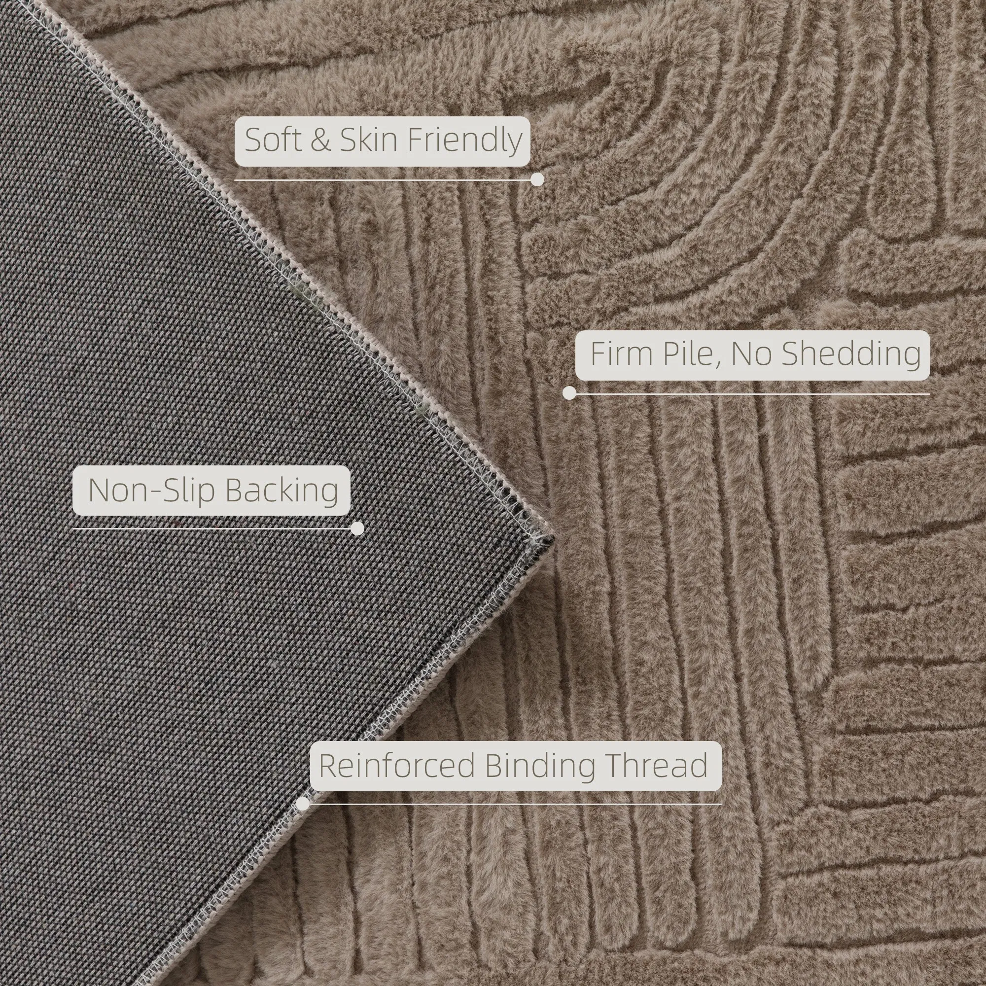 6x9 Area Rug, Luxurious Faux Fur Rug, Non-Slip Floor Carpet for Living Room, Bedroom, Dining Room, Tan photo 2