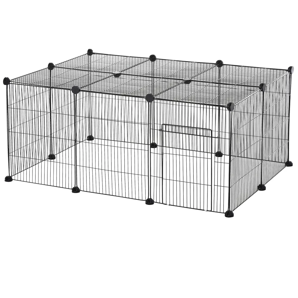 Small Animal Cage for Bunny, Guinea Pig, Chinchilla, Hedgehog, Portable Pet Enclosure with Door, 16 Panels photo 7